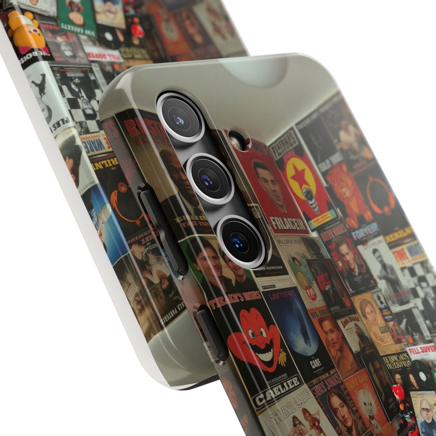 Retro Vibe Tough Phone Case - Vintage Movie Posters & Plush Toys Design