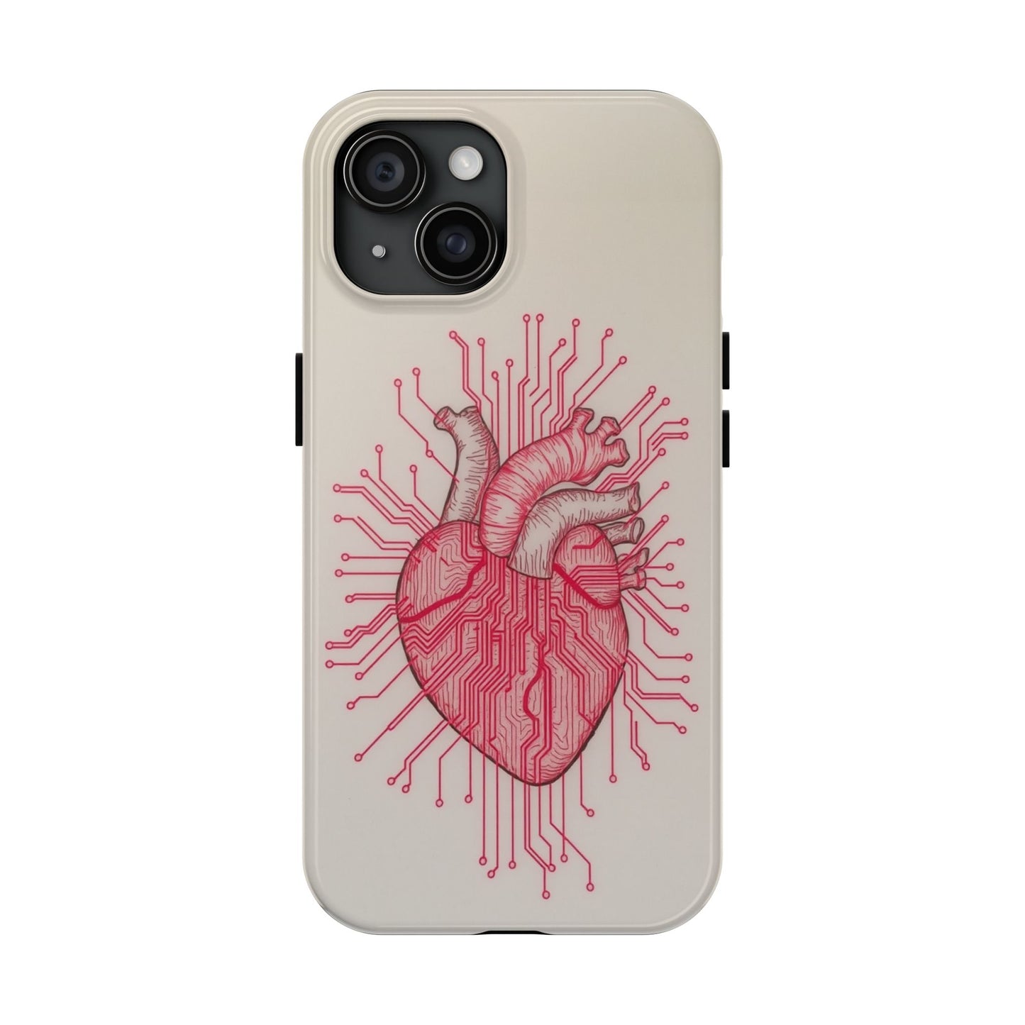 Heart Circuit Tough Phone Case – Unique Tech-Inspired Design for Tech Lovers