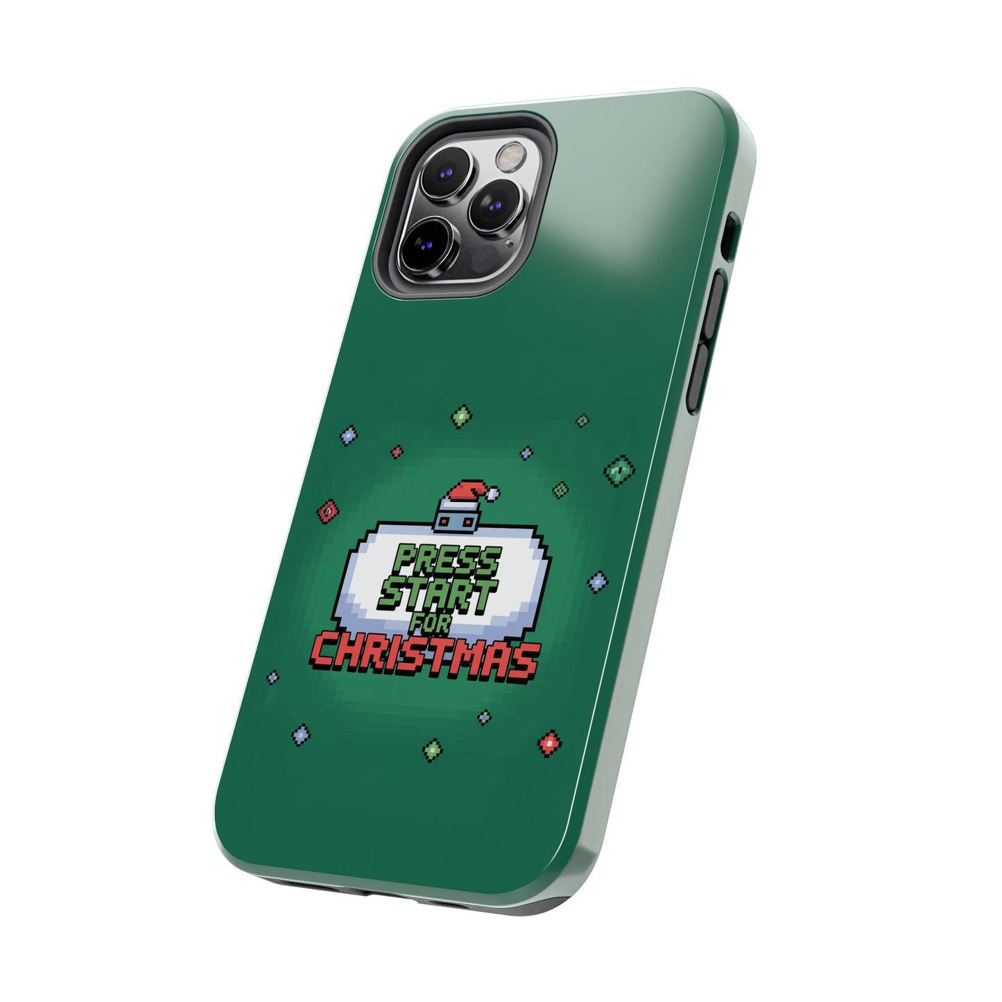 Christmas Pixel Gaming Phone Case - Press Start for Christmas Design