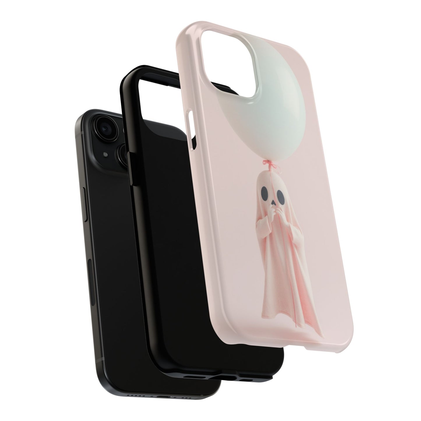 Cute Ghost Phone Case with Balloon - Tough Protection for Spooky Vibes
