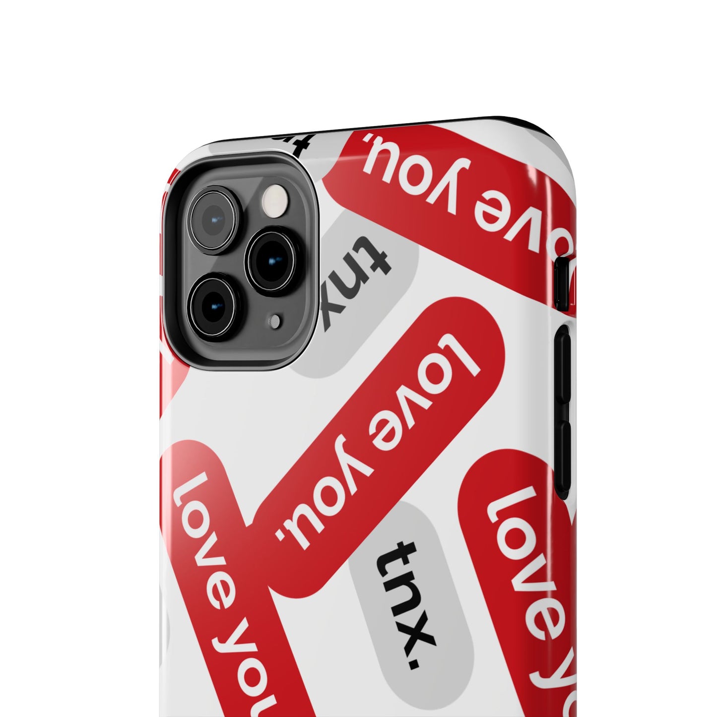 Love You&Tnx Tough Phone Case - Stylish and Protective for iPhone