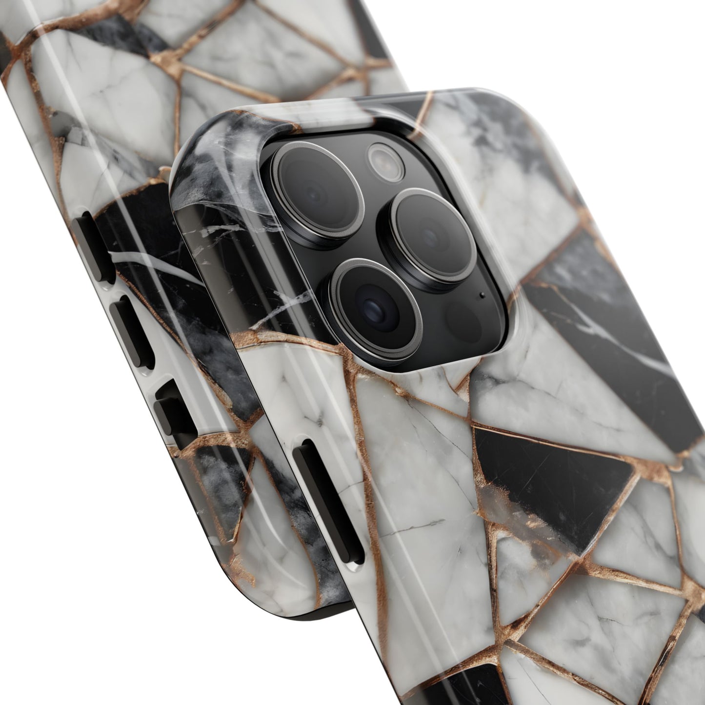 Elegant Marble Tough Phone Case - Stylish Protection for iPhone