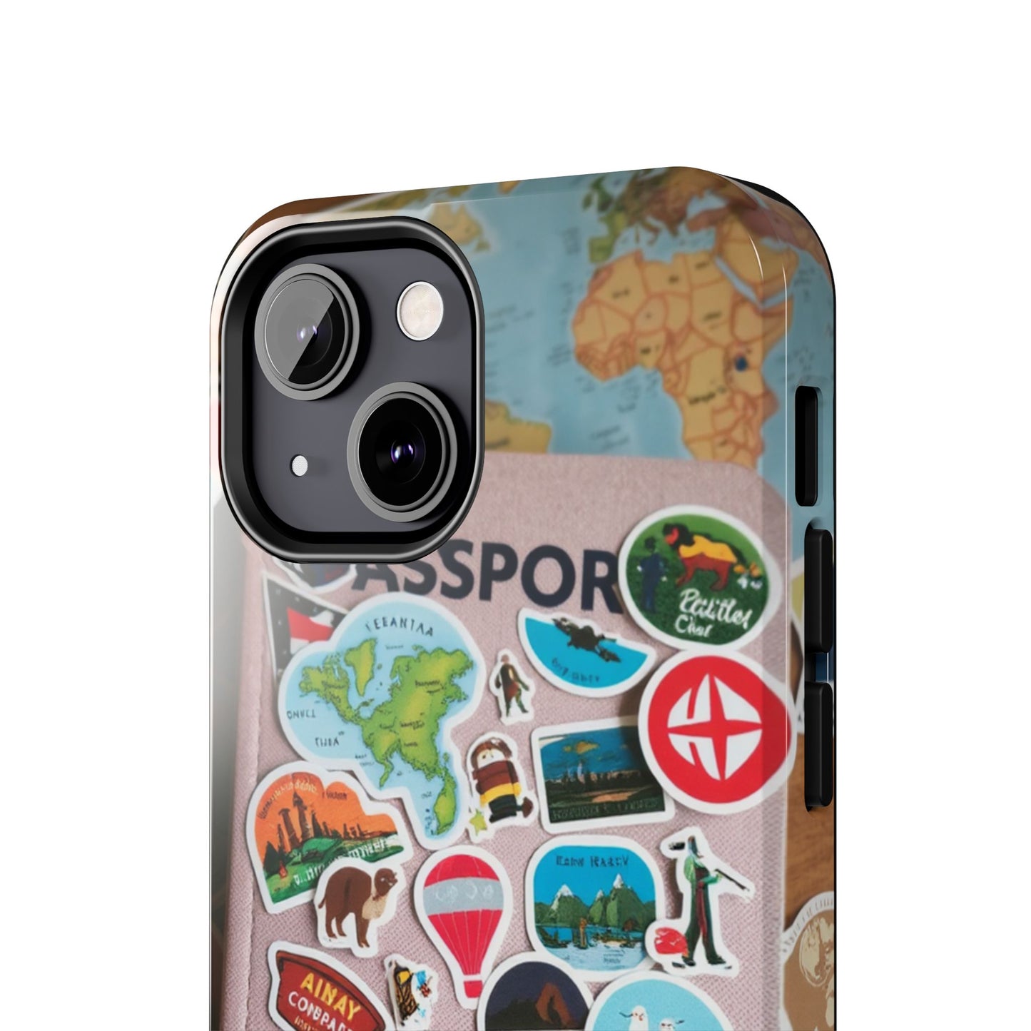 Adventure Stickers Phone Case - Tough Protection for Travel Lovers