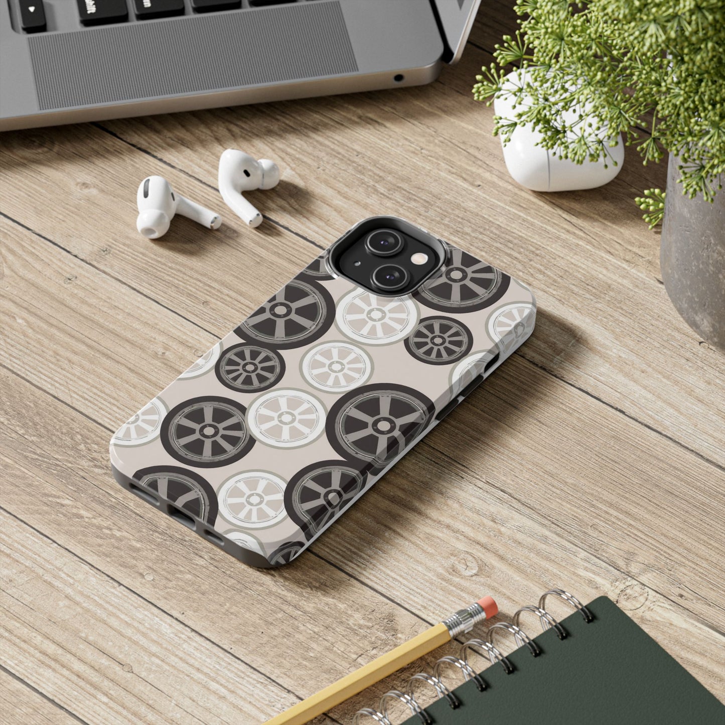 Racing Wheel Design Tough Phone Case – Durable Protection for Automotive Enthusiasts