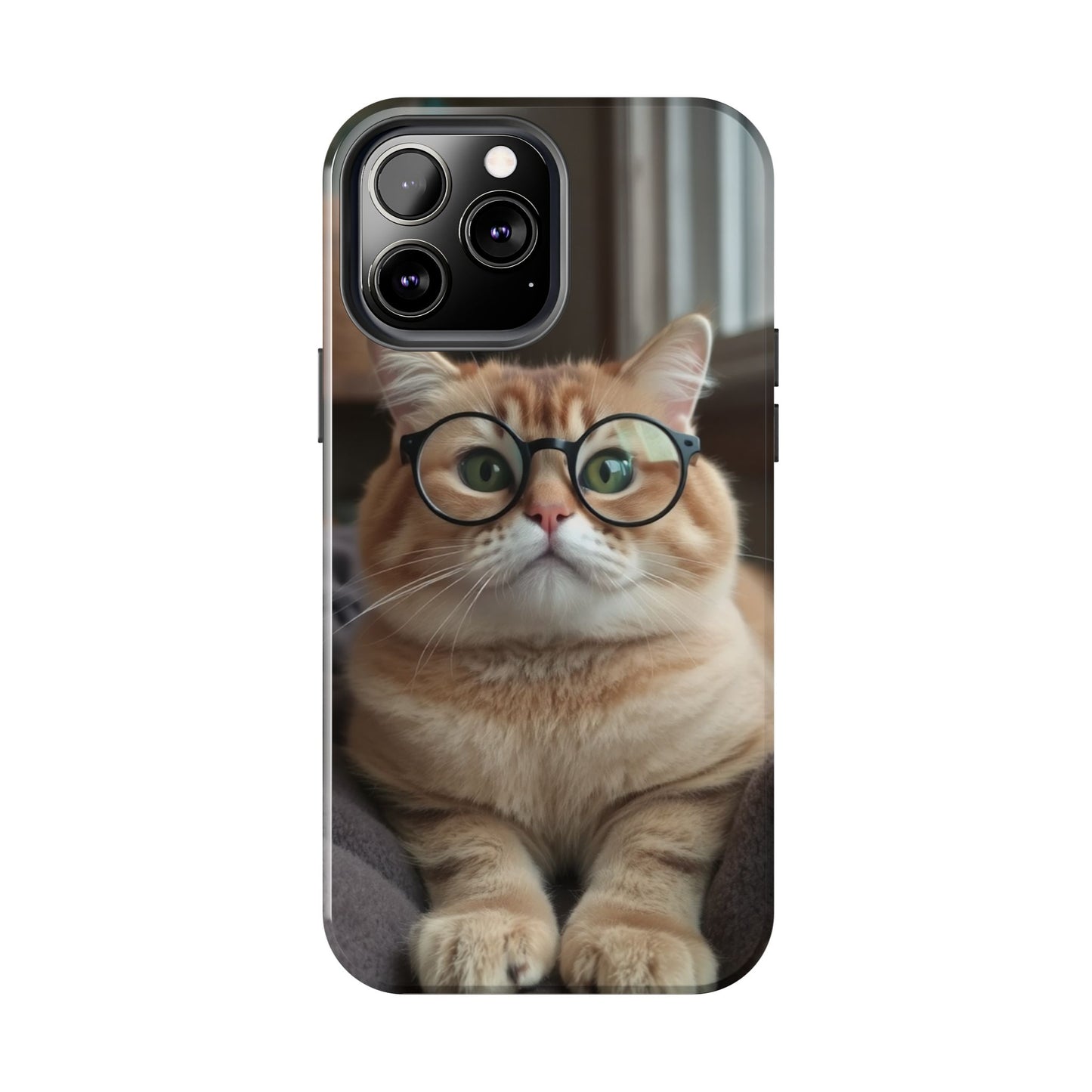 Cute Cat Glasses Tough Phone Case - Fun & Stylish Protection for Cat Lovers