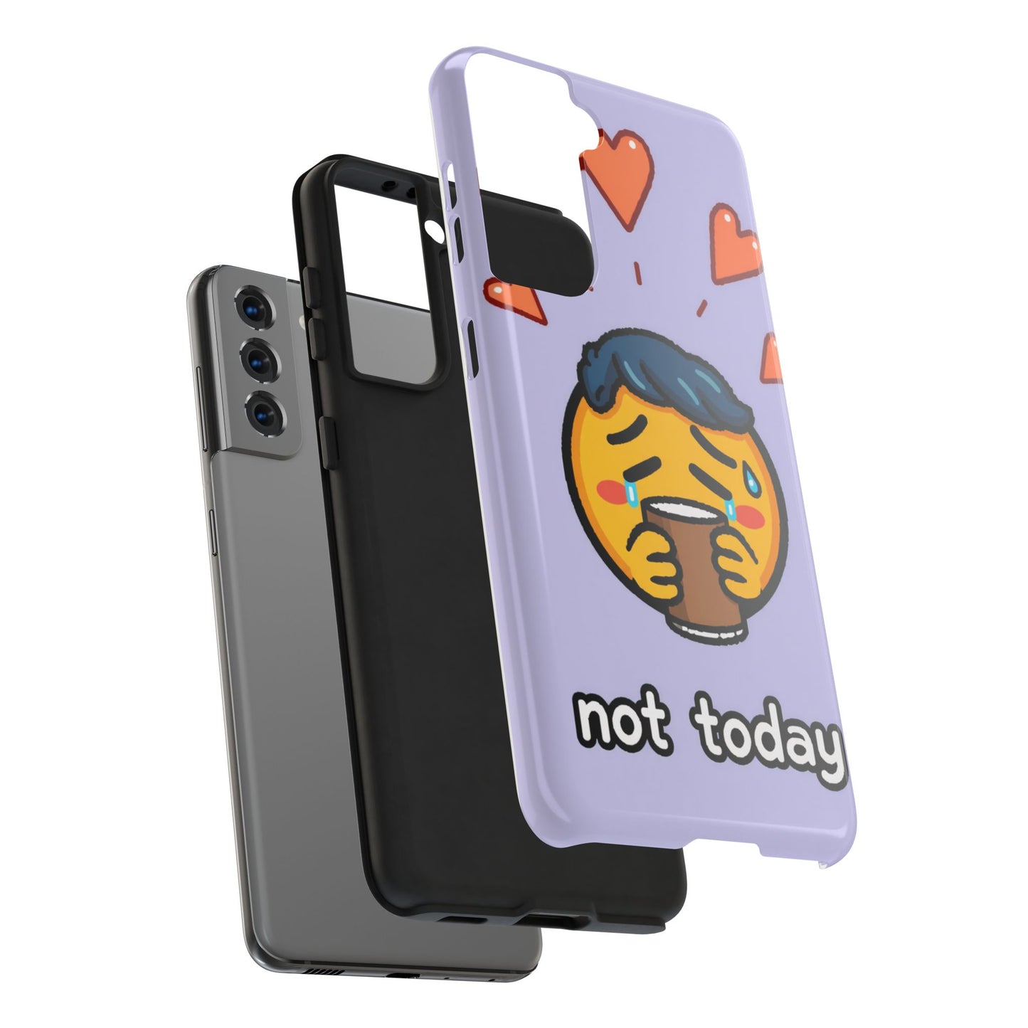Cute Tough Phone Case - 'Not Today' Emoji Design