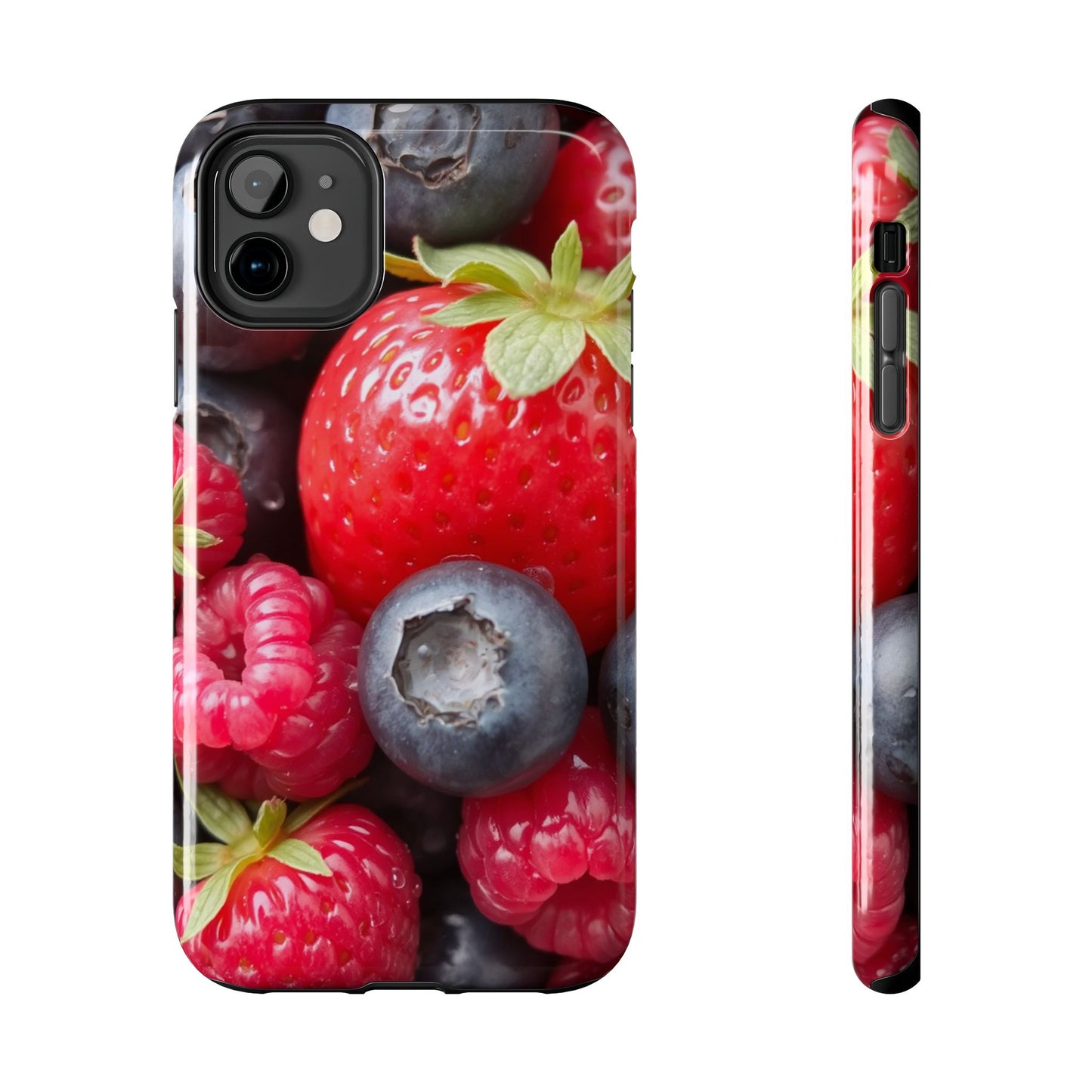 Fruit-Themed Tough Phone Case - Berry Burst Design