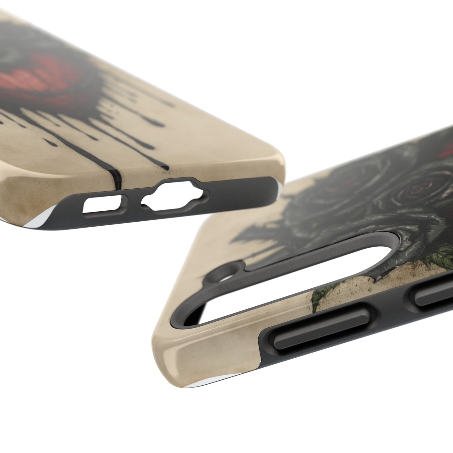 Gothic Heart Phone Case with Roses - Tough & Durable Design