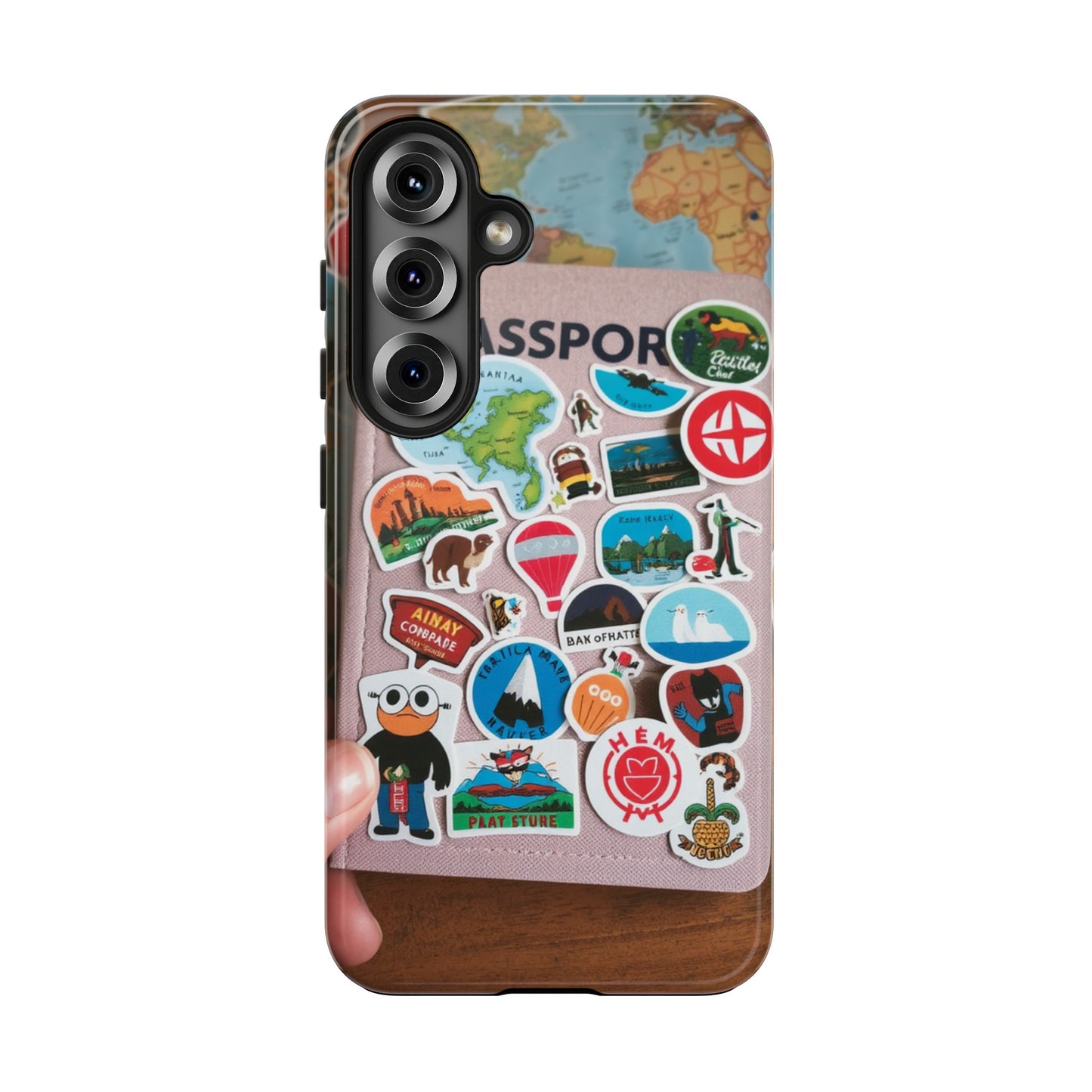 Adventure Stickers Phone Case - Tough Protection for Travel Lovers