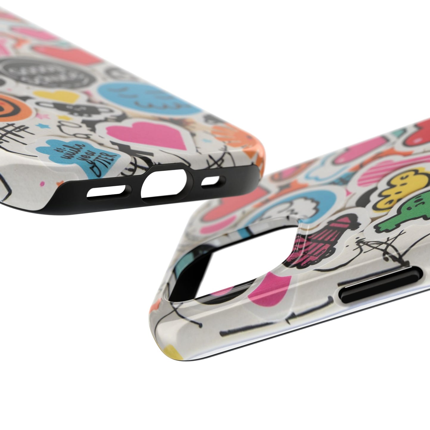 Colorful Stickers Phone Case - Fun & Trendy Tough Phone Cases