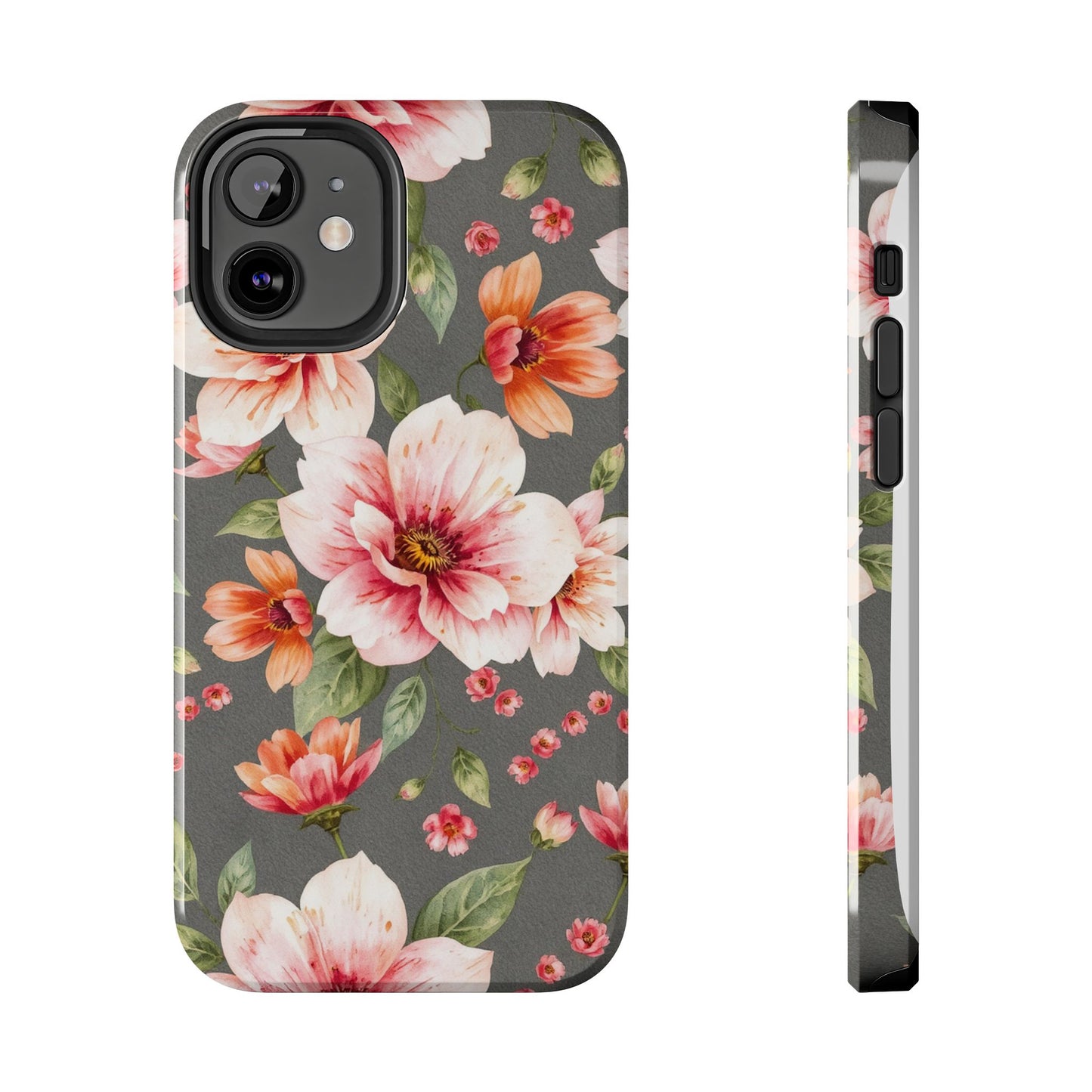 Floral Pink Tough Phone Case - Stylish & Durable Floral Design - for iPhone