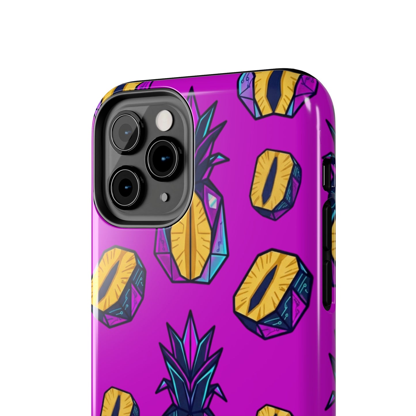 Cyberpunk Origami Pineapple iPhone Case