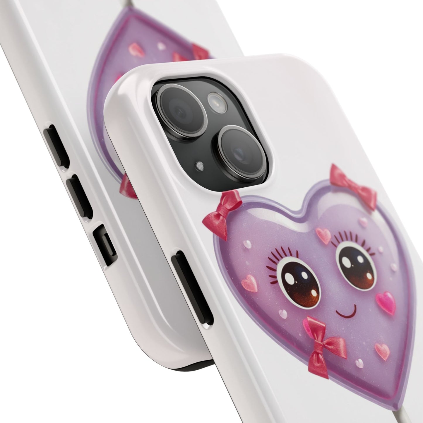 Cute Heart Lollipop Tough Phone Case - Adorable Protection for Candy Lovers