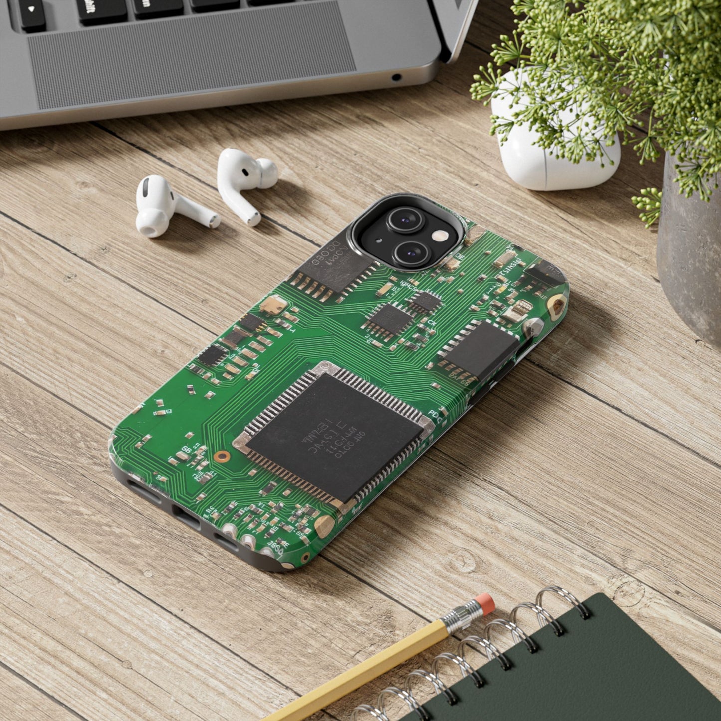 Circuit Board Tough Phone Case - Durable Tech Design