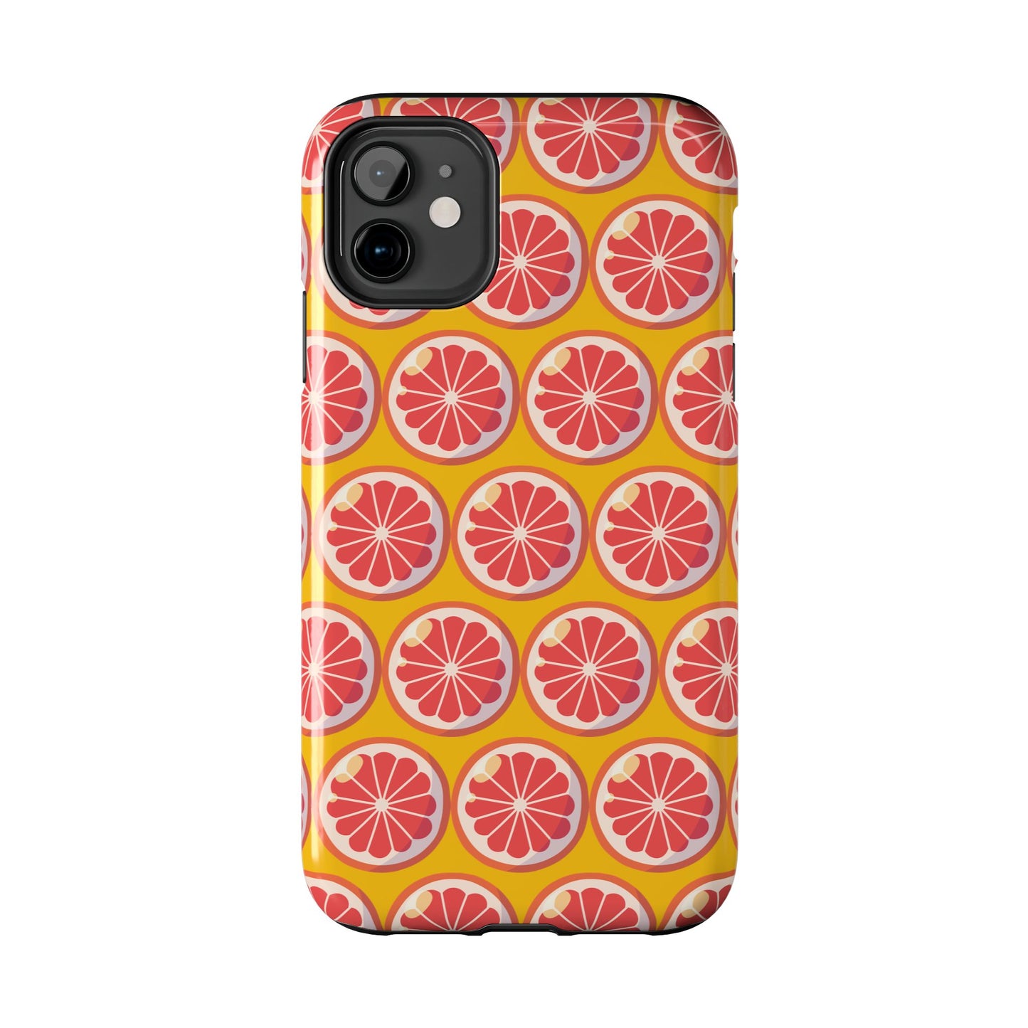 Citrus Pattern Tough Phone Case - Bright Grapefruit Design - for iPhone