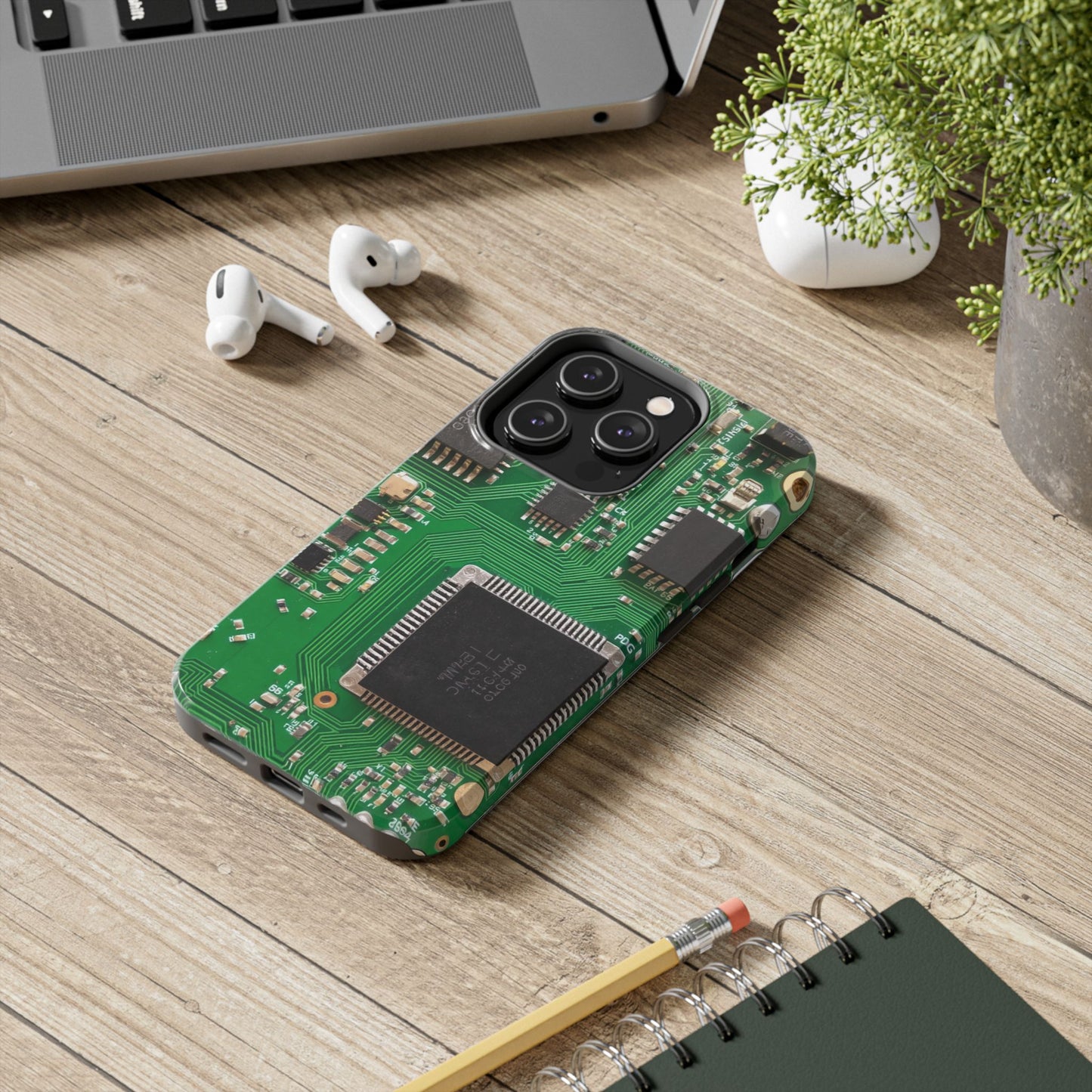 Circuit Board Tough Phone Case - Durable Tech Design