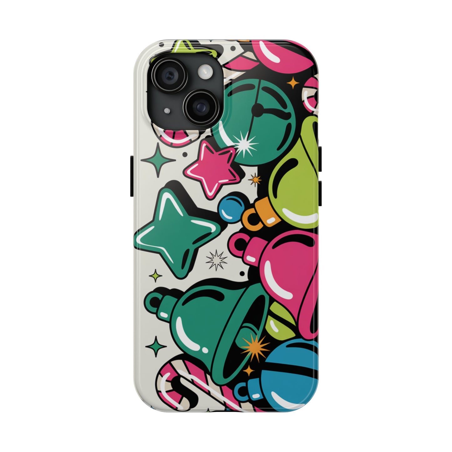 Retro 90's Colorful Bell Pattern Tough Phone Case for iPhones