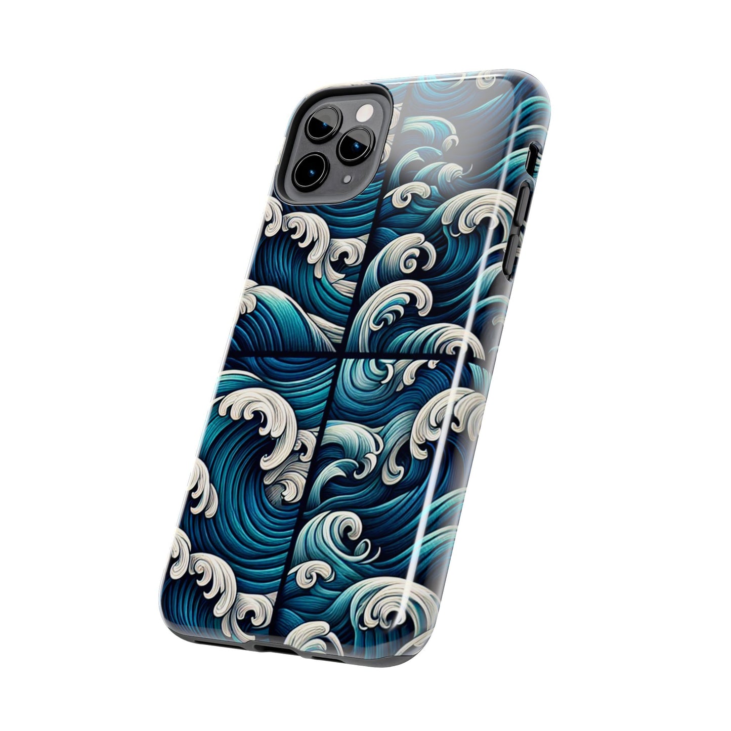 Ocean Waves Tough Phone Case - Durable Protection with Artistic Design - for iPhone