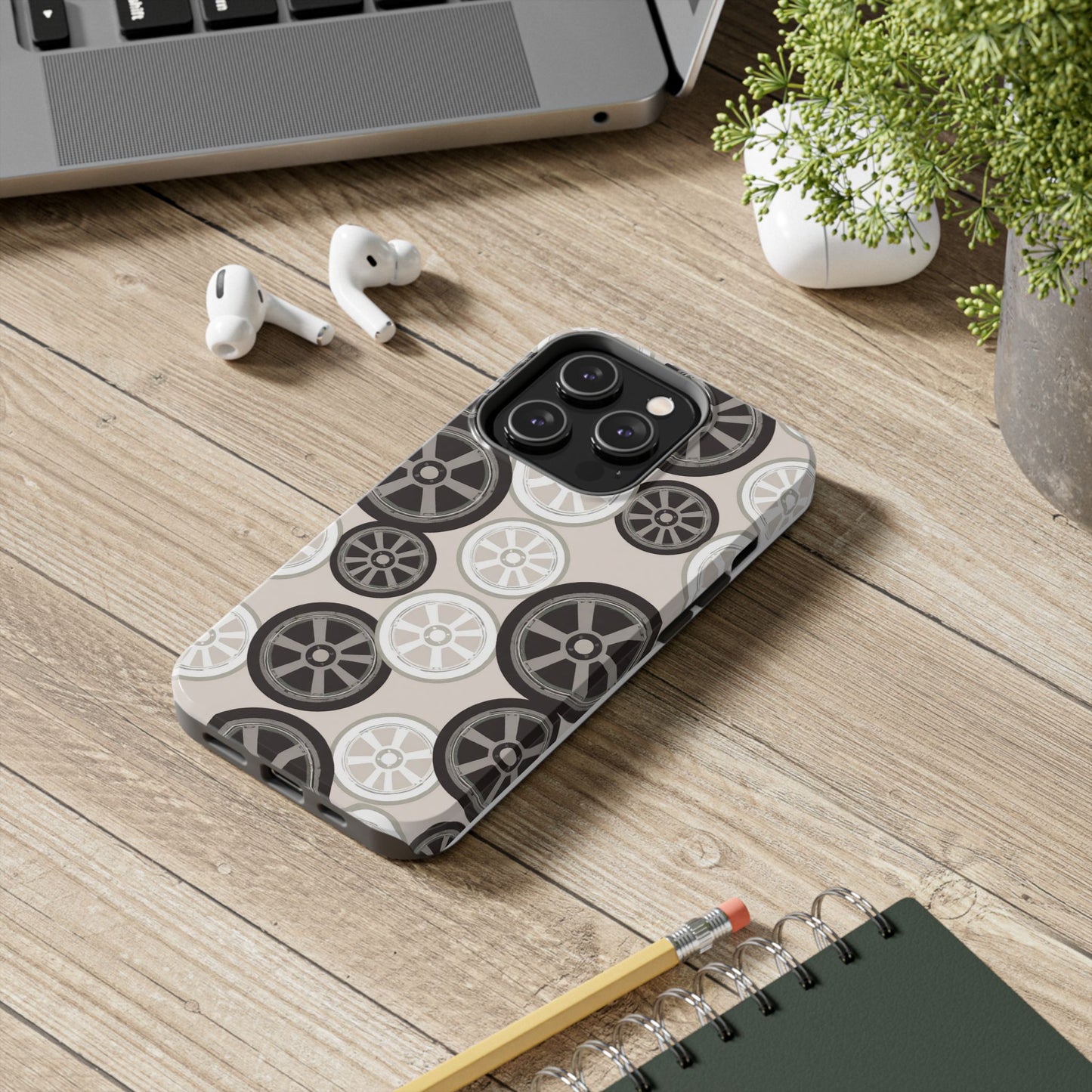 Racing Wheel Design Tough Phone Case – Durable Protection for Automotive Enthusiasts