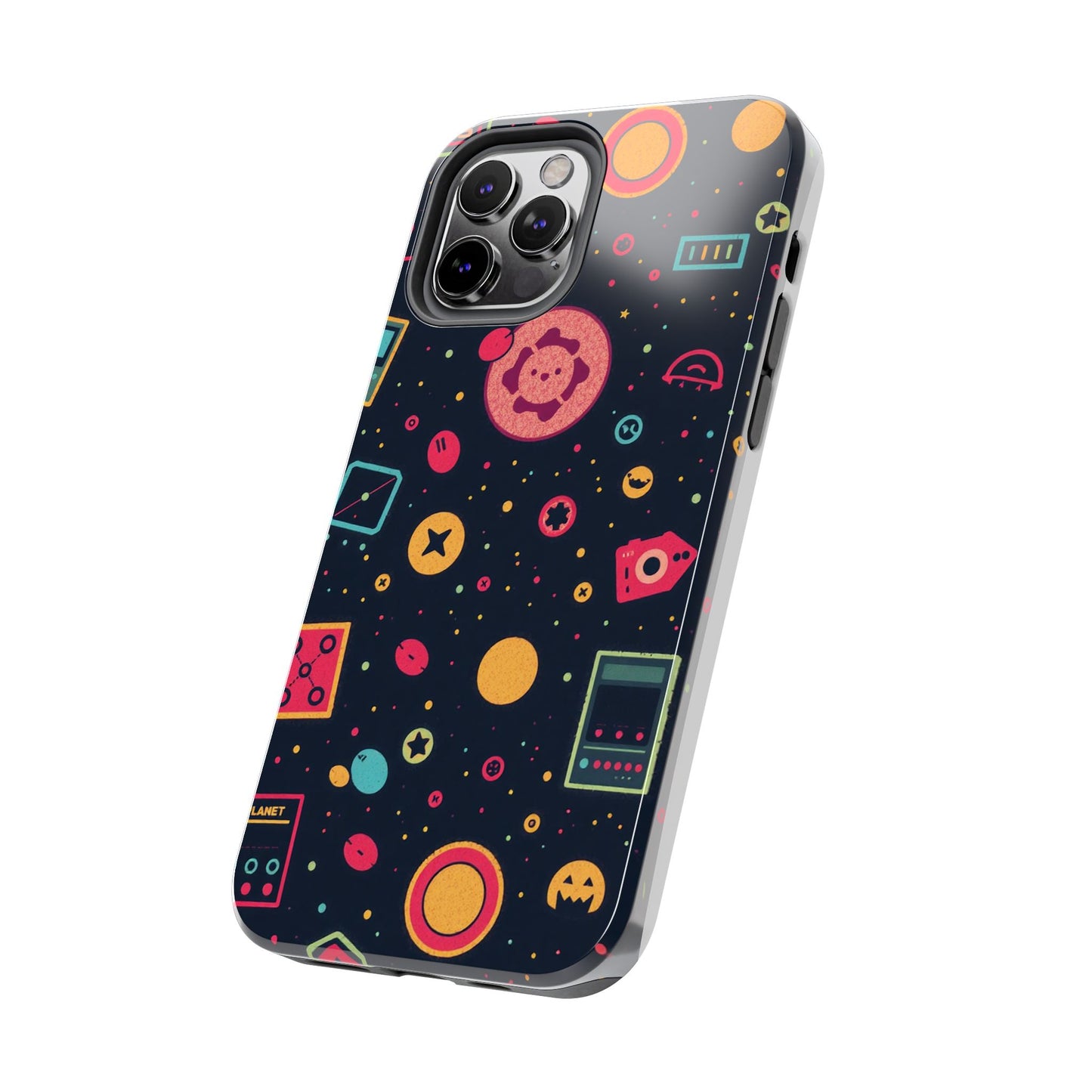 Colorful Space-Themed Tough Phone Case - Fun & Durable Protection for All Ages - for iPhone