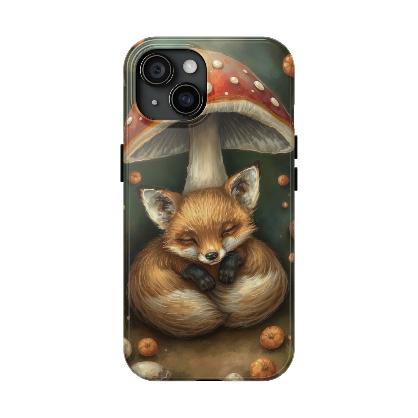 Cute Fox & Mushroom Phone Case - Tough Protective Cover