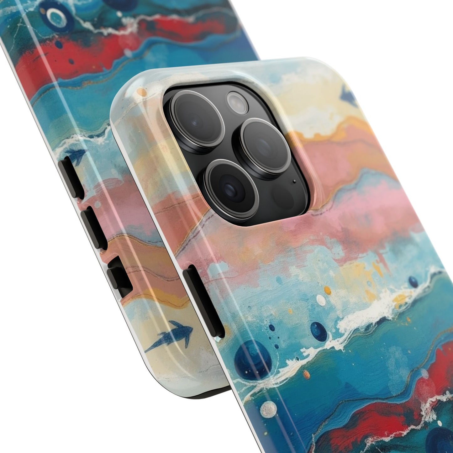 Artistic Tough Phone Case - Vibrant Waves Design for Unique Style