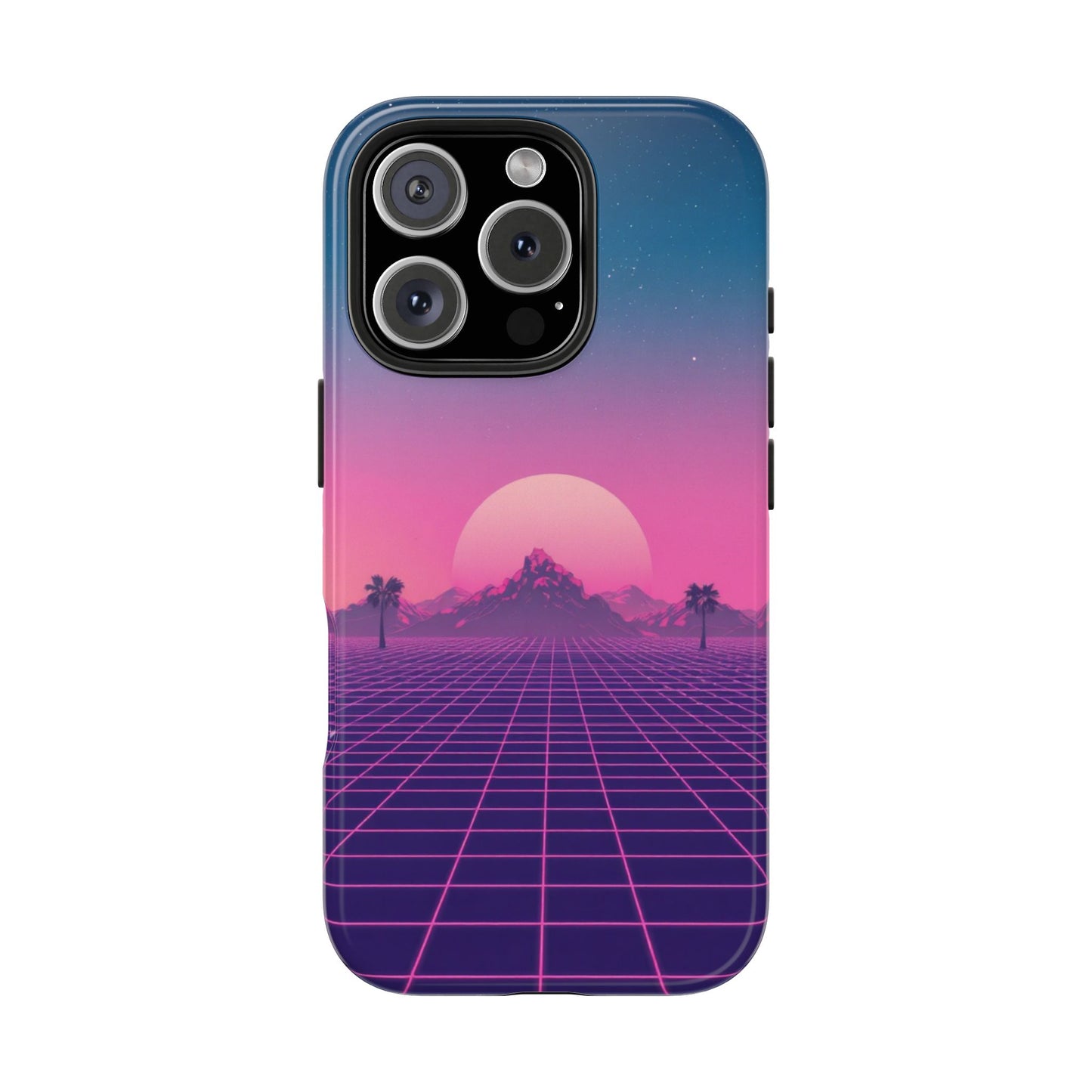 Retro Aesthetic Tough Phone Case - Vibrant Sunset Design