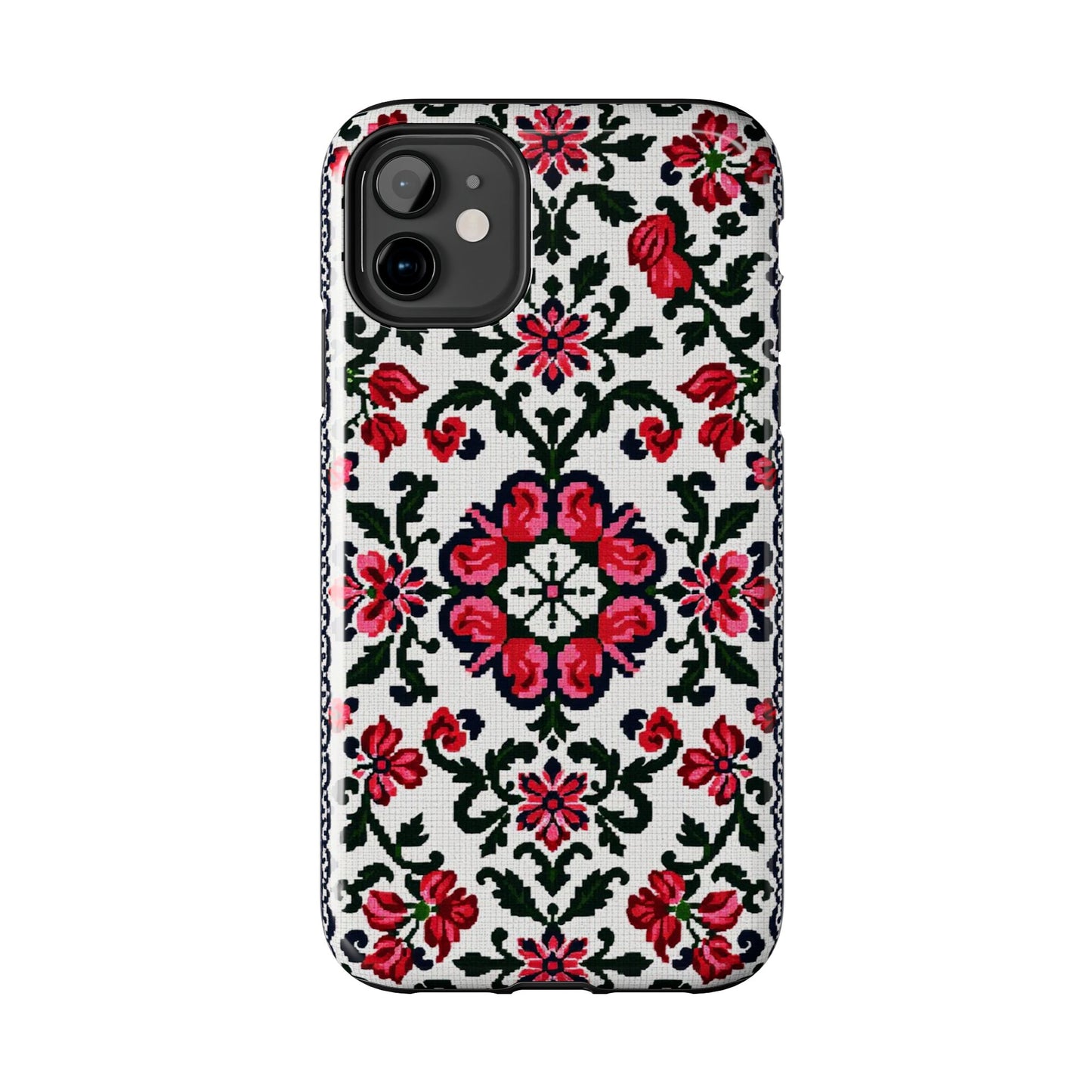 Traditional Knit Floral Design | Tough Phone Case - Durable Protection for iPhone