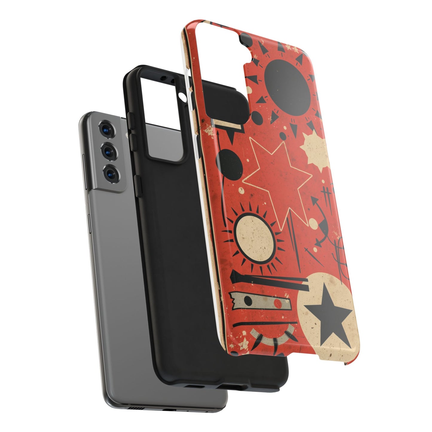 Retro Bold Tough Phone Case - Unique Geometric Design - for iPhone