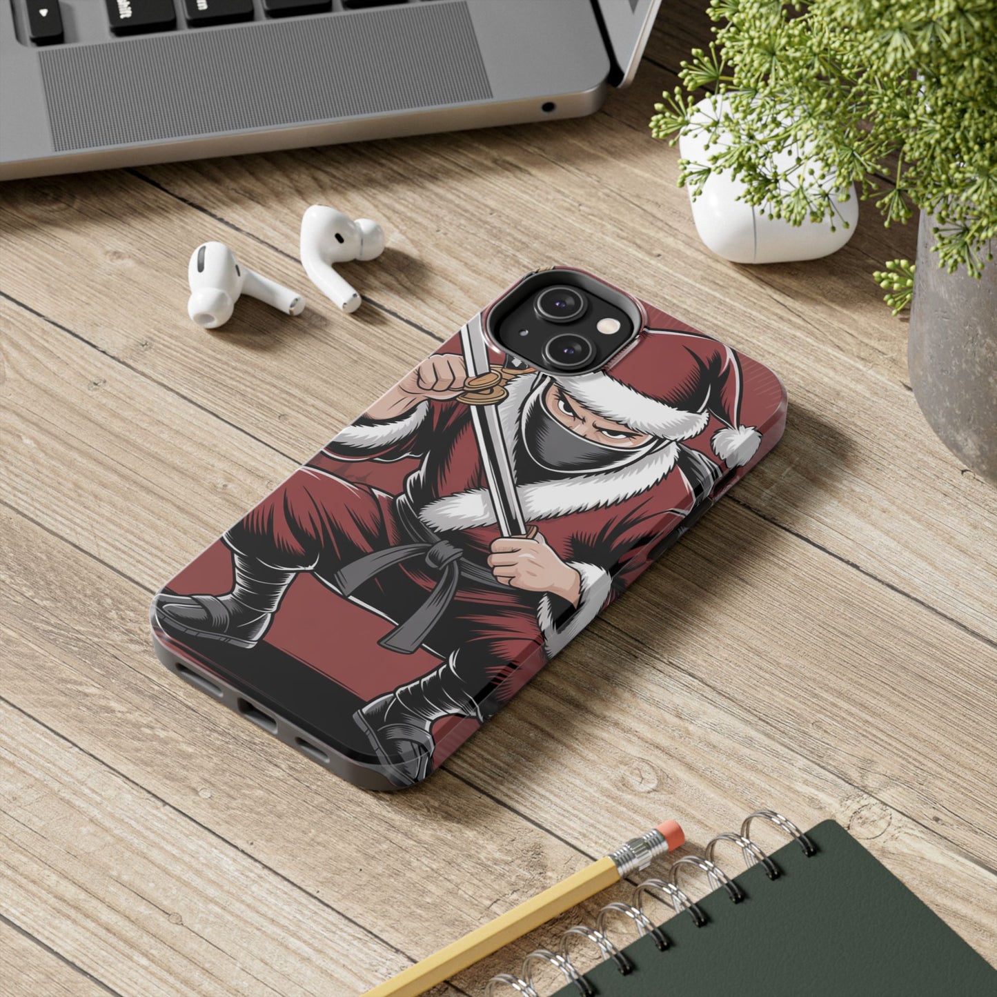 Ninja Santa Tough Phone Case | Durable Holiday Phone Cover for iPhone