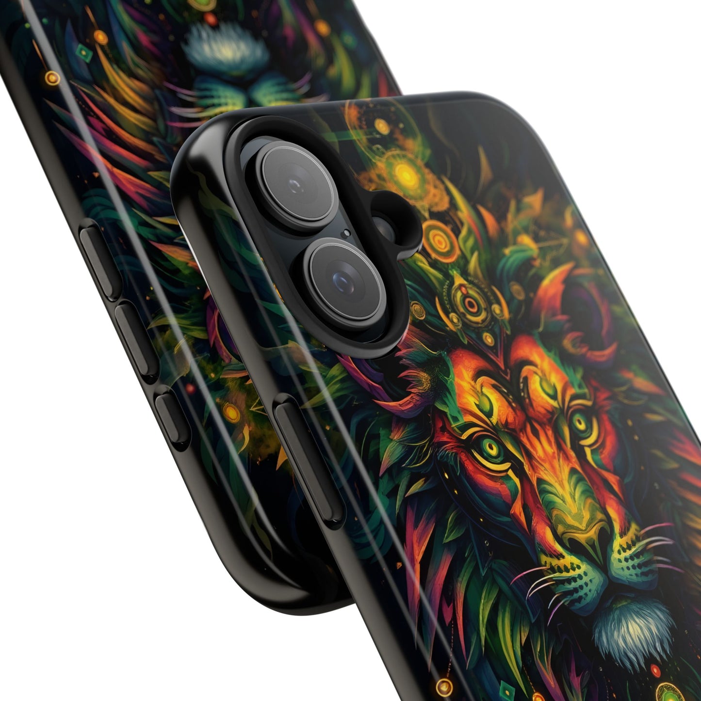 Vibrant Mystical Lion Art Tough Phone Case - Bold Protector for Animal Lovers - for iPhone
