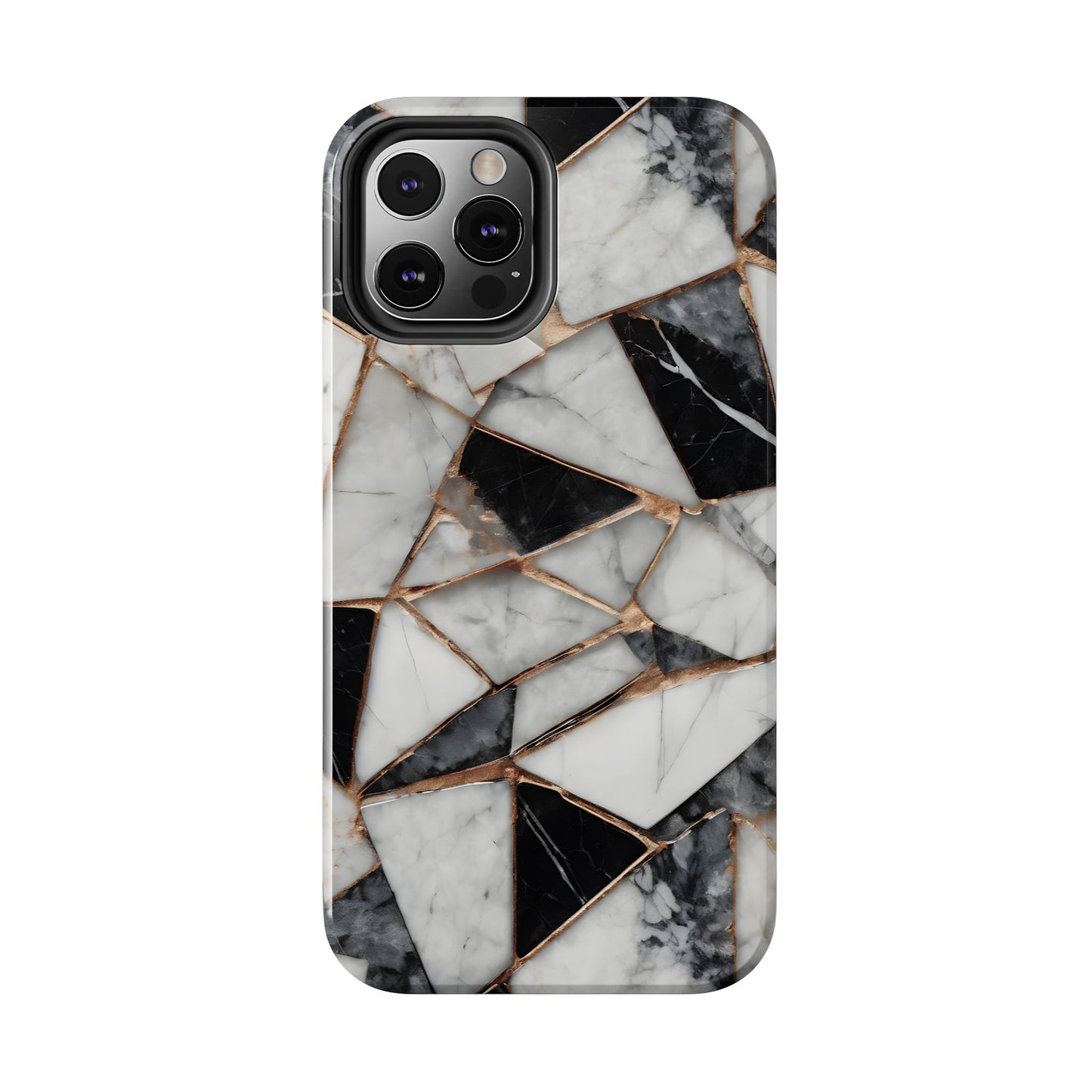 Elegant Marble Tough Phone Case - Stylish Protection for iPhone