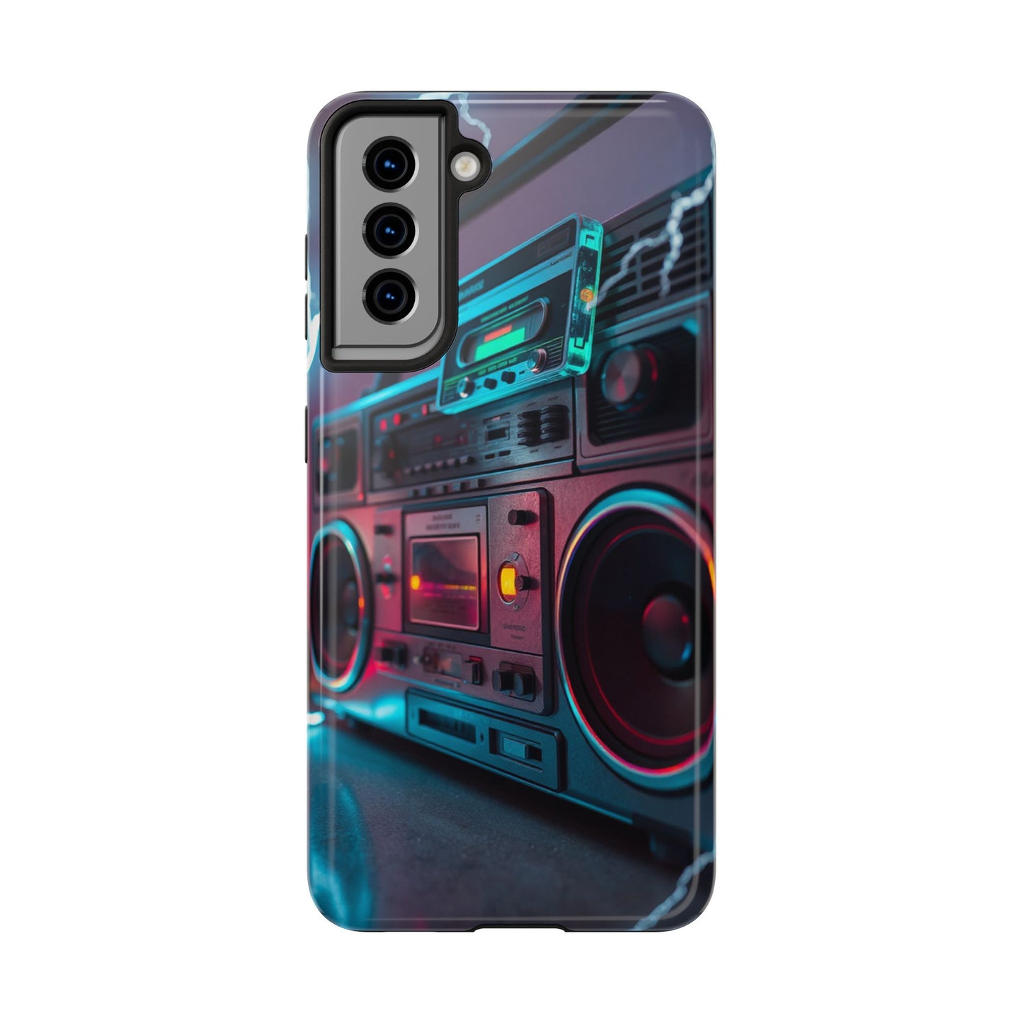 Retro Boombox Tough Phone Case – Vibrant Protection for Music Lovers