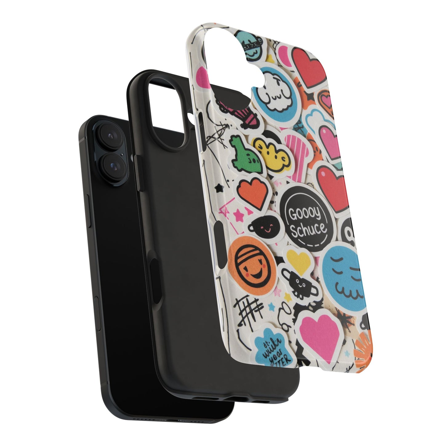 Colorful Stickers Phone Case - Fun & Trendy Tough Phone Cases