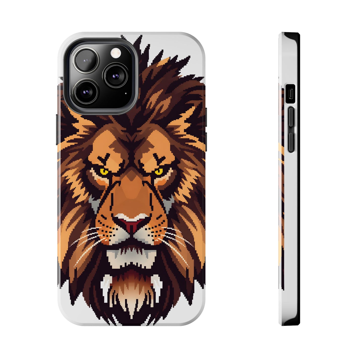 Fierce Pixelated Lion Tough Phone Case - Durable Design for Animal Lovers - for iPhone