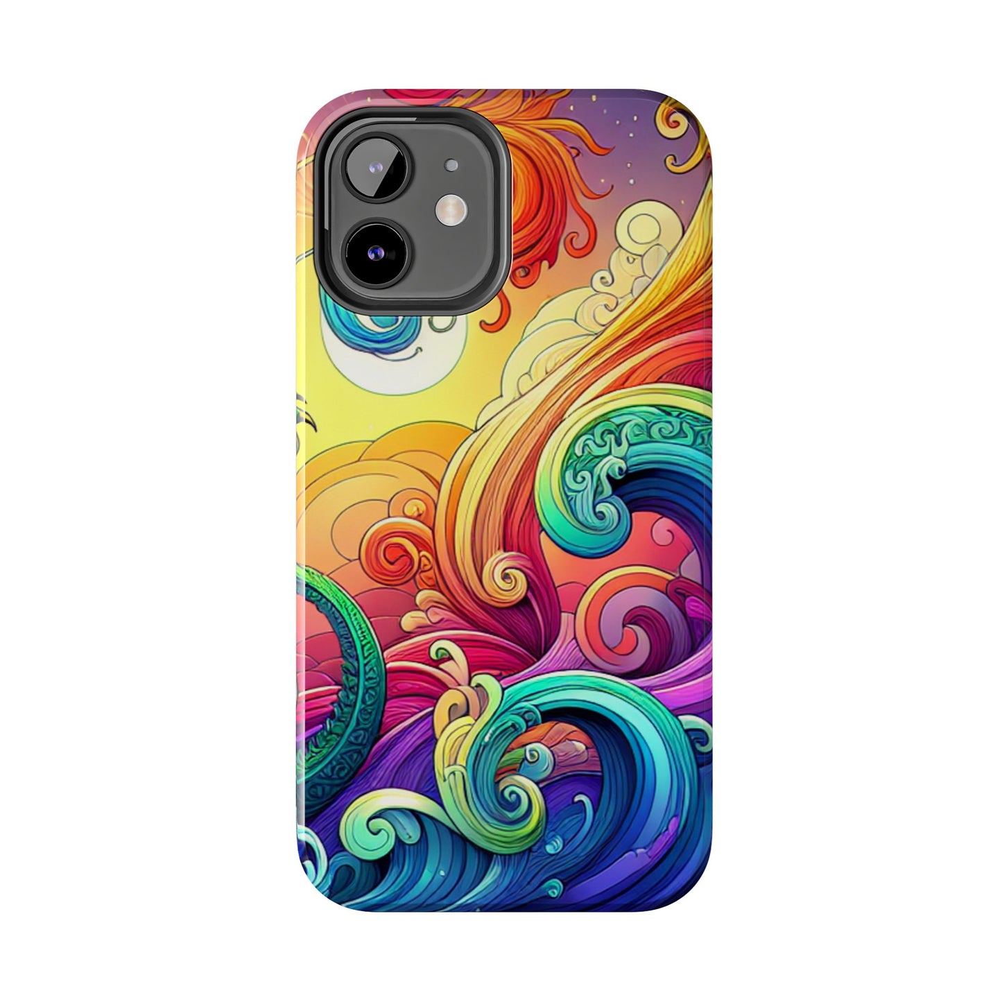 Fantasy Ocean Waves Tough Phone Case - Colorful Protective Cover - for iPhone