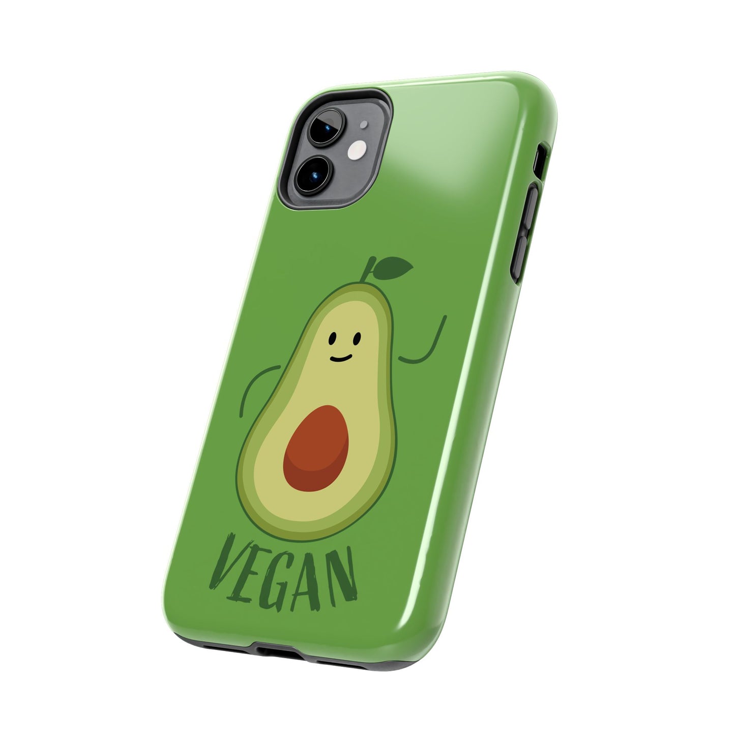 Vegan Avocado Tough Phone Case - Cute & Durable Phone Cover - for iPhone