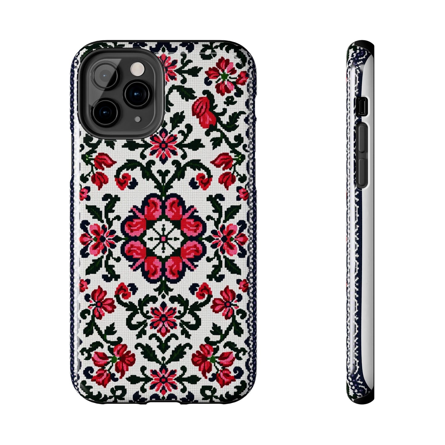 Traditional Knit Floral Design | Tough Phone Case - Durable Protection for iPhone