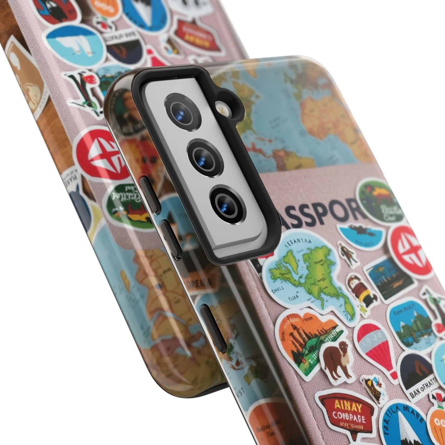 Adventure Stickers Phone Case - Tough Protection for Travel Lovers