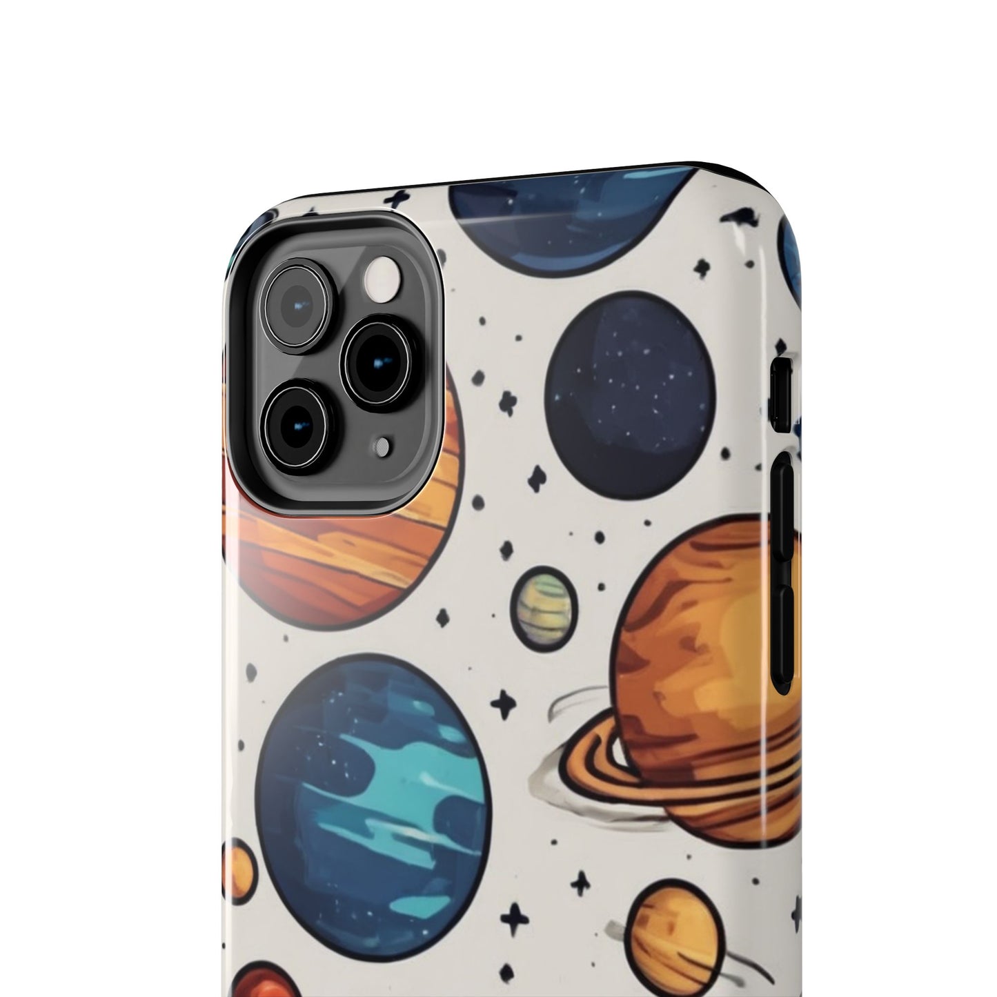 Cosmic Galaxy Tough Phone Case - Planetary Cartoon Design - for iPhone