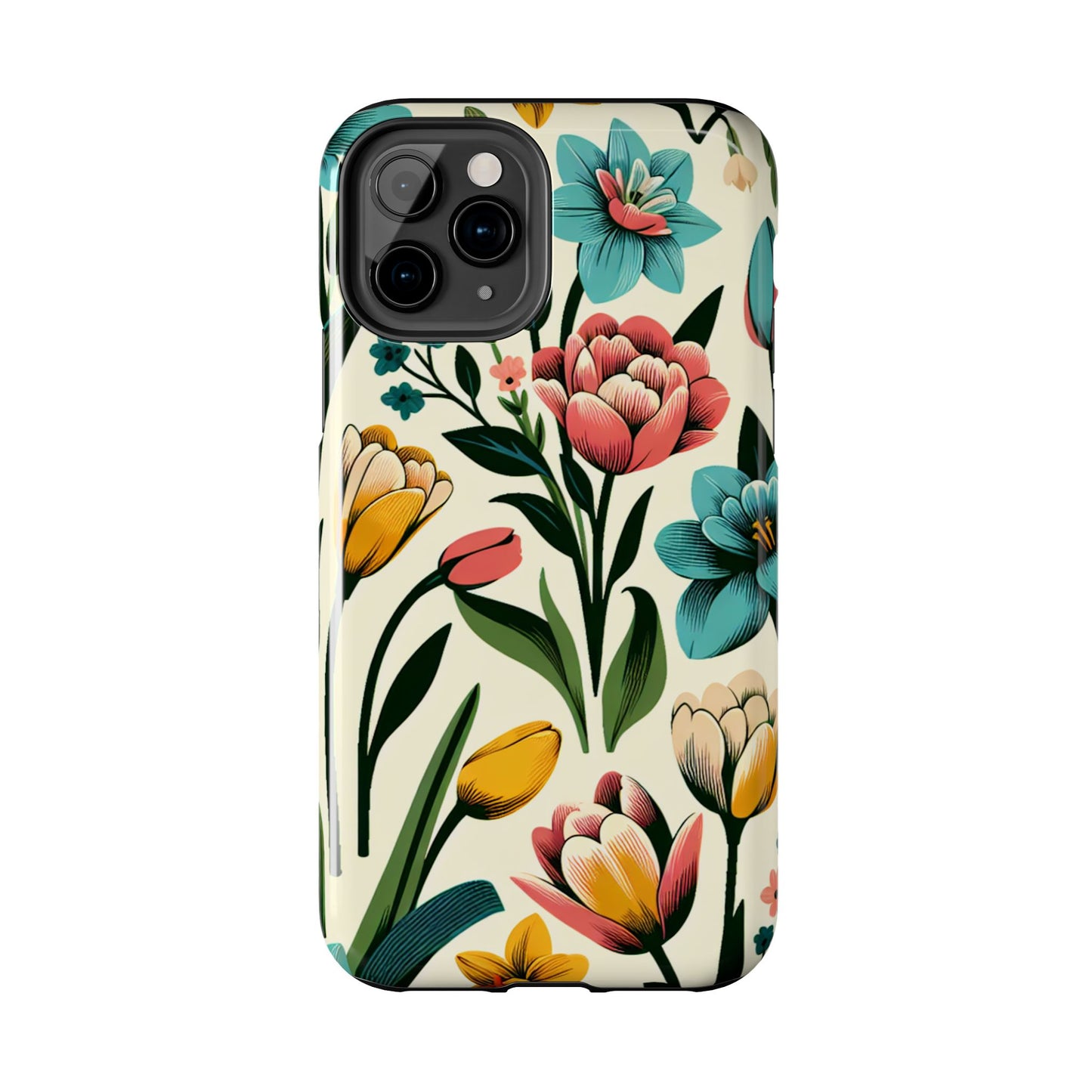 Floral Tough Phone Case - Vibrant Flower Design for Stylish Protection - for iPhone