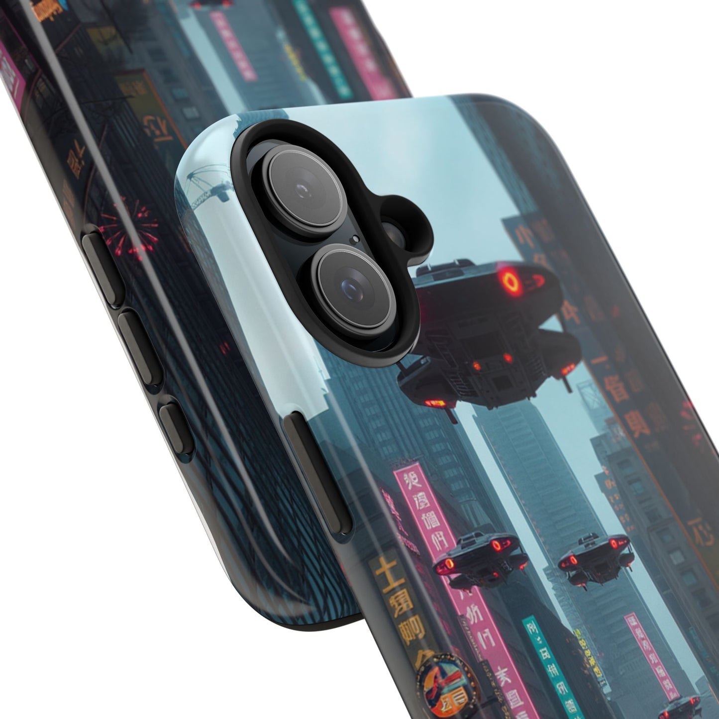 Futuristic City Tough Phone Case - Sci-Fi Design for Urban Explorers