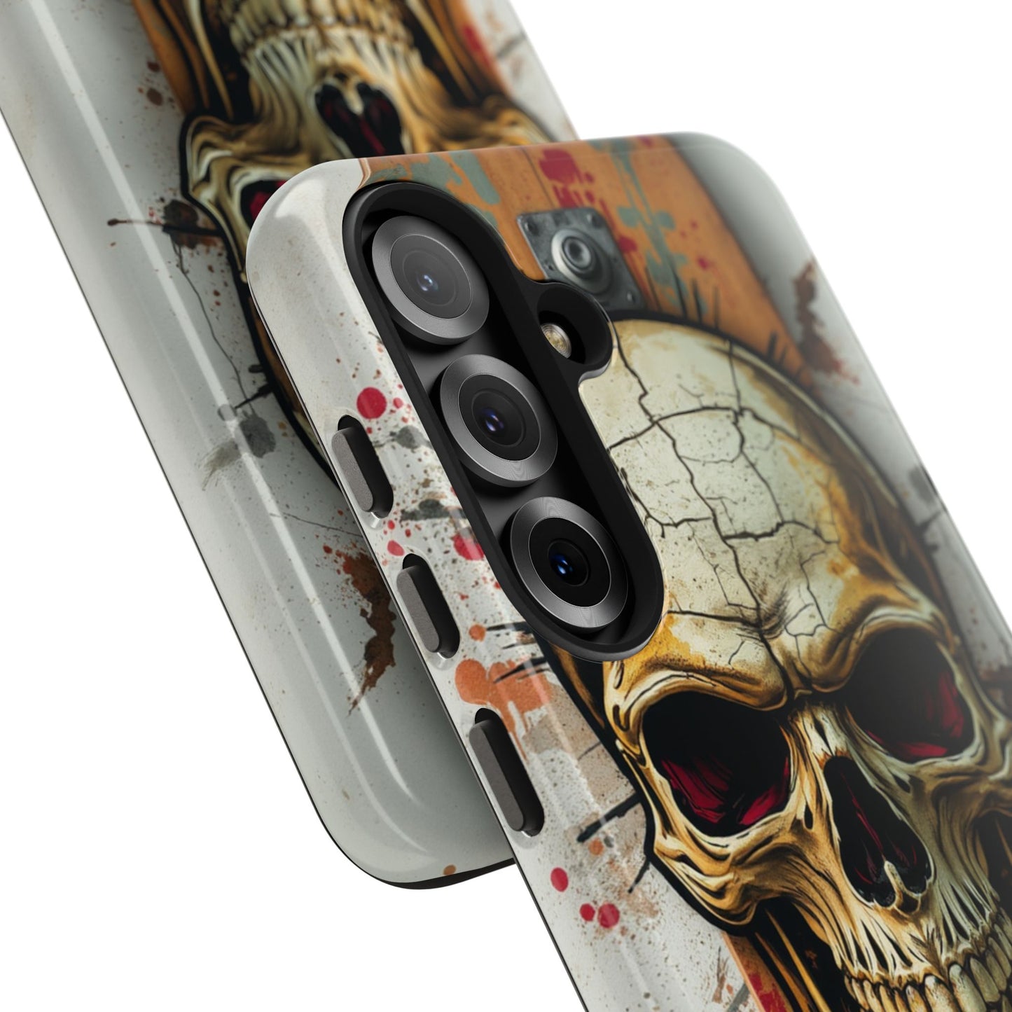 Edgy Skull Tough Phone Case - Durable Protection for Skateboard Enthusiasts