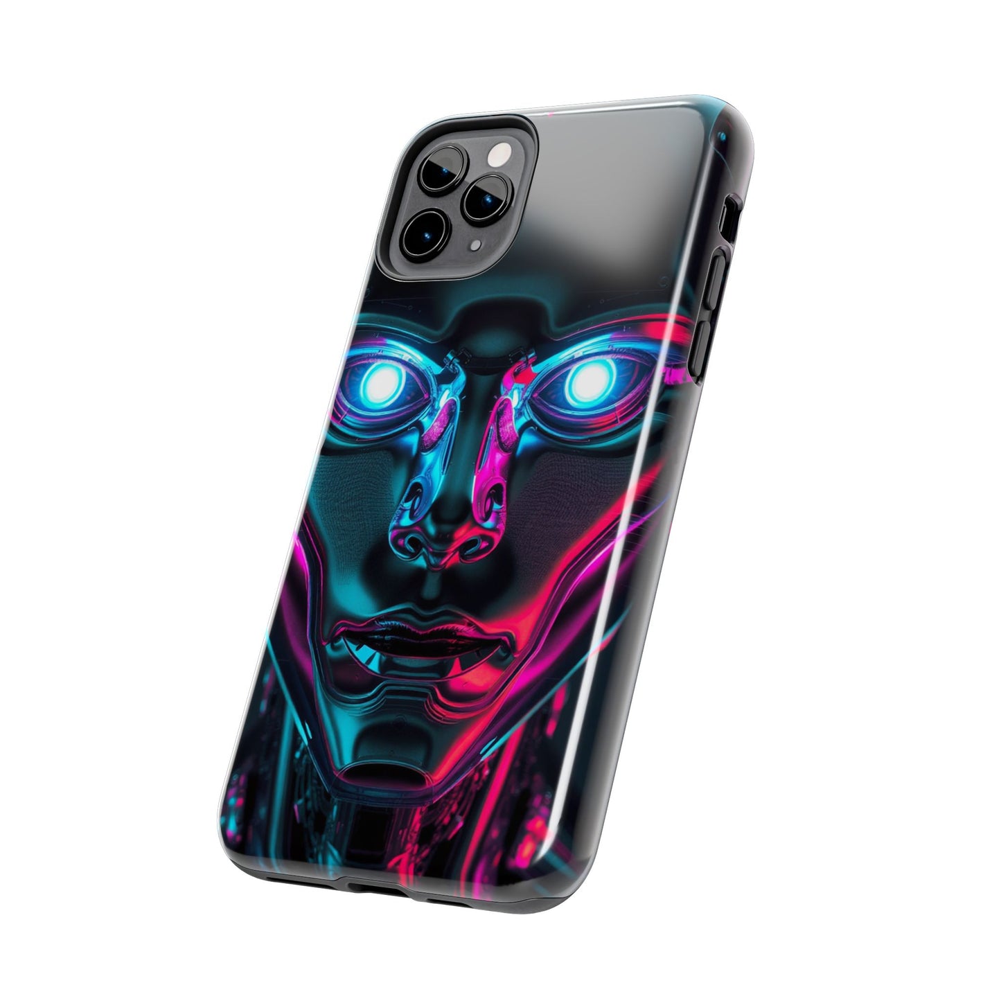 Futuristic Phone Case, Tough Phone Cover, Cyberpunk Style, Robot Design, Gift for Tech Lovers, Unique Phone Accessories