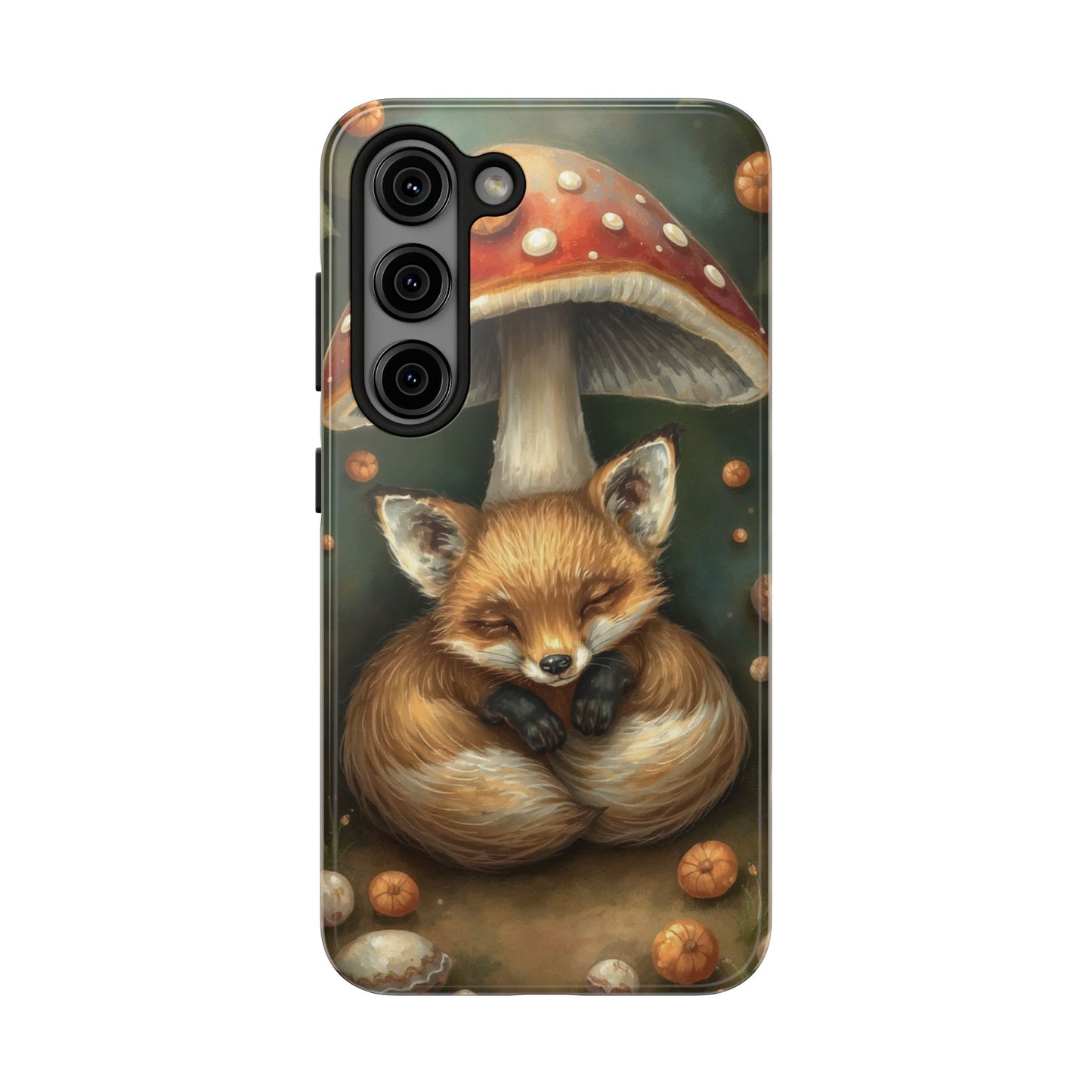 Cute Fox & Mushroom Phone Case - Tough Protective Cover