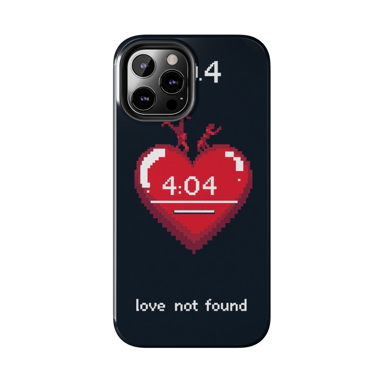 Vintage Pixel Heart Tough Phone Case - "404 Love Not Found" Design