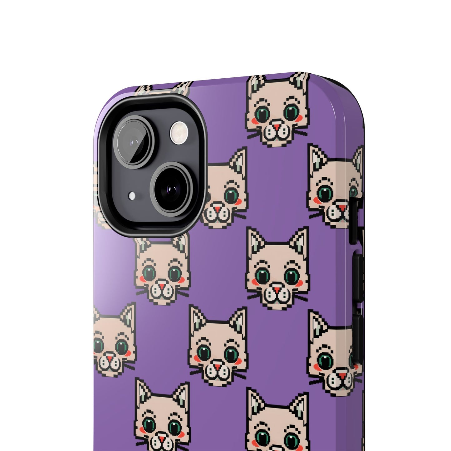 Cute Pixel Cat Tough Phone Case – Fun and Durable Protection for Cat Lovers - for iPhone