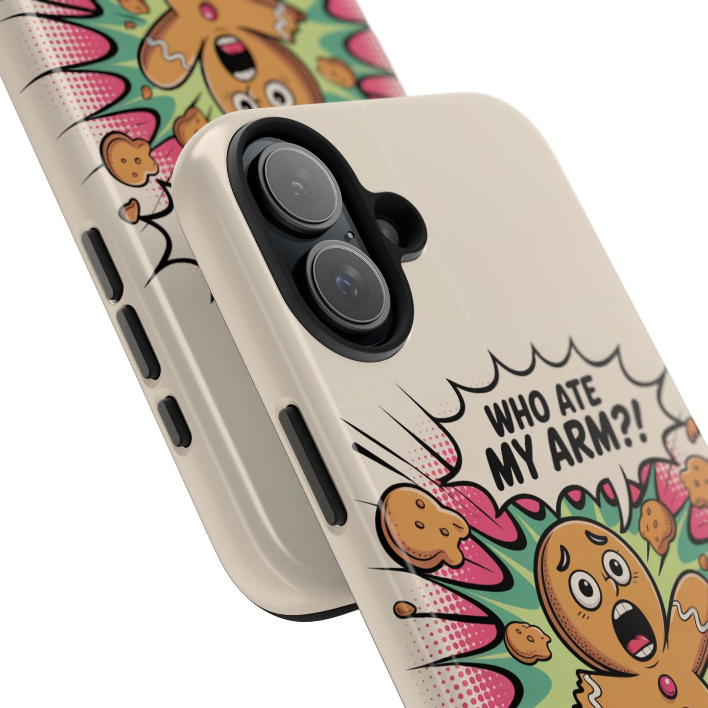 Funny Gingerbread Man Phone Case - Who Ate My Arm? Tough Protection