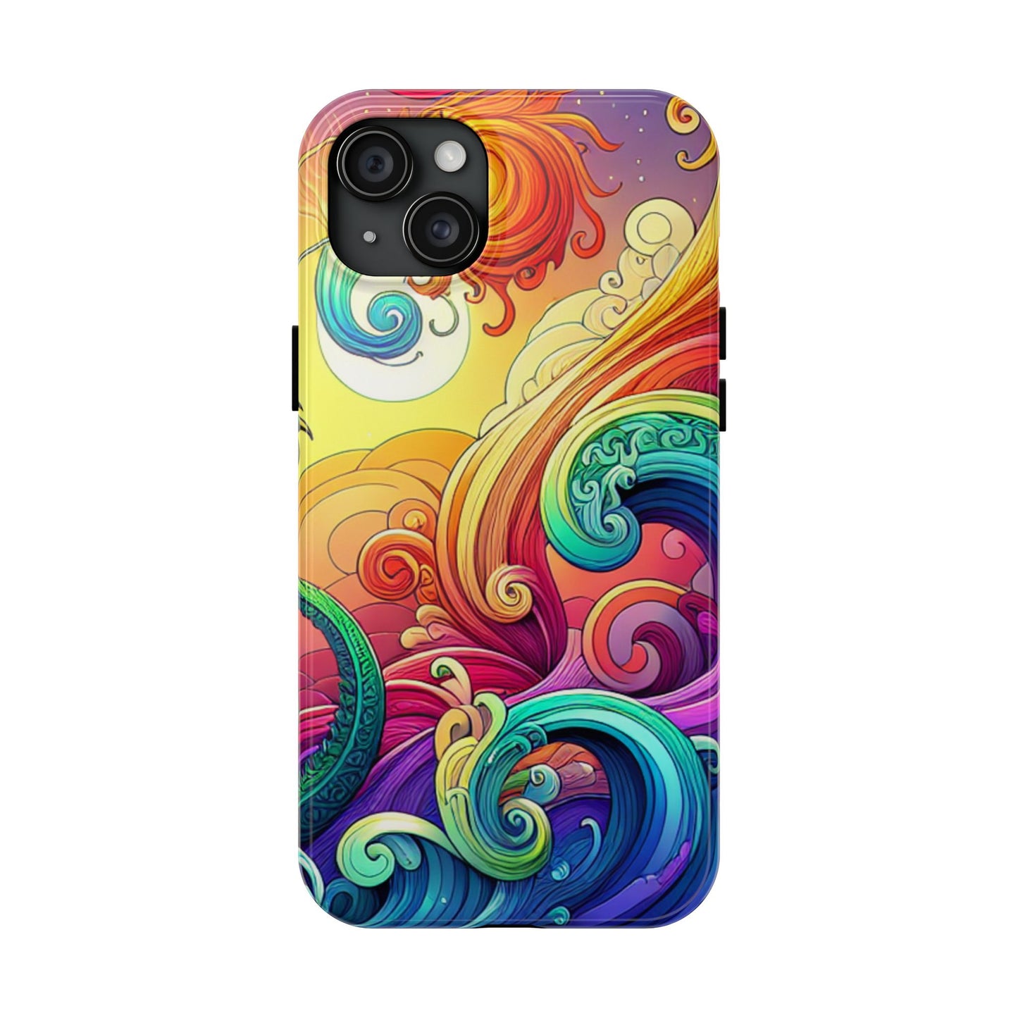 Fantasy Ocean Waves Tough Phone Case - Colorful Protective Cover - for iPhone