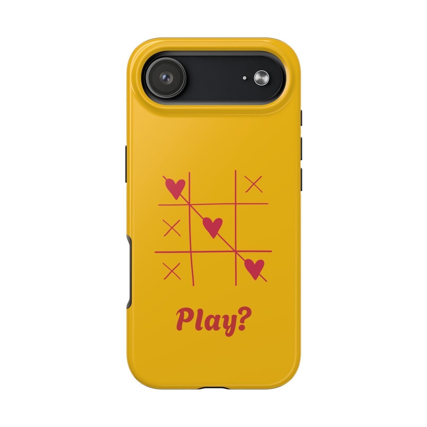 Heart Game Tough Phone Case - Fun Yellow Design for Gamers & Loved Ones - for iPhone
